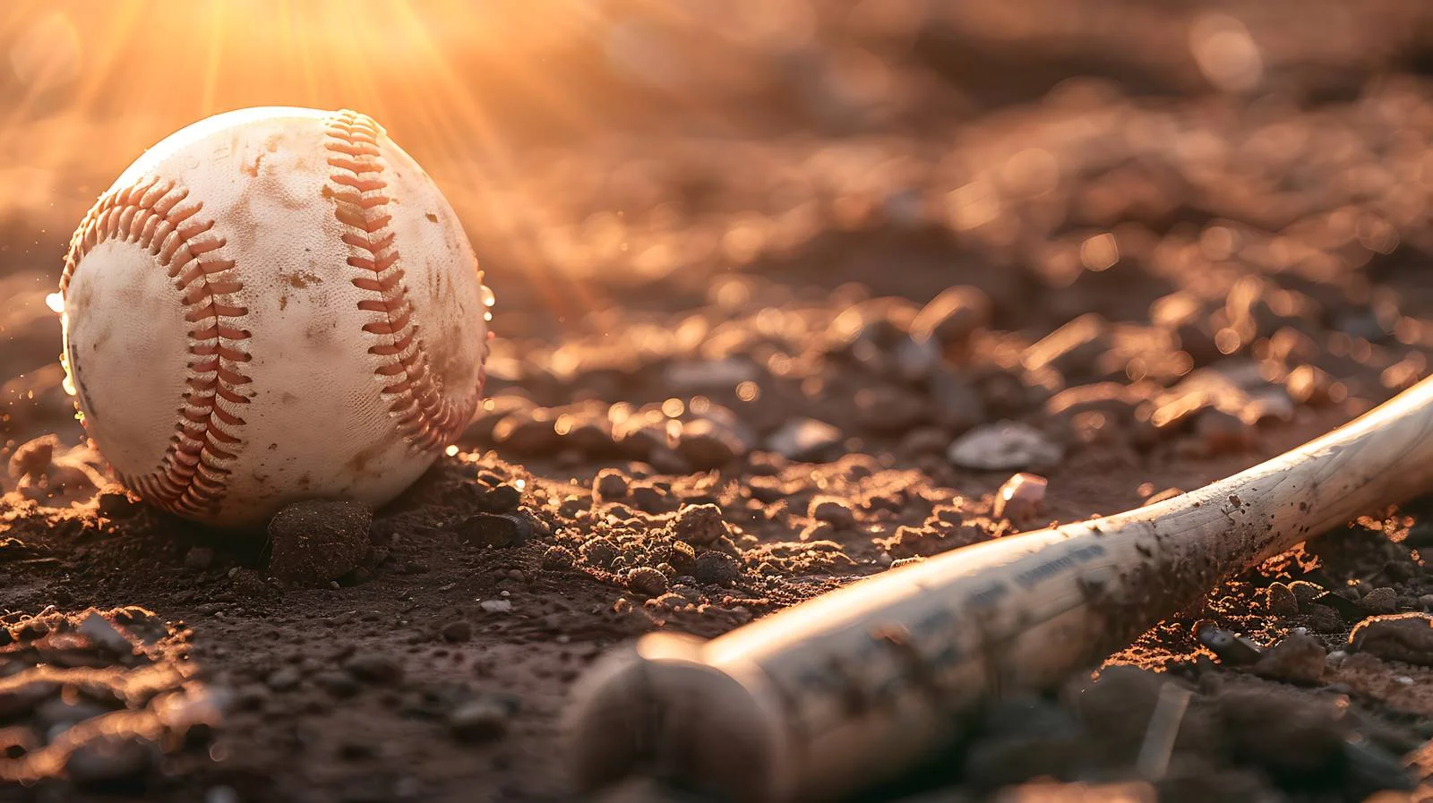 Baseball bats and ball on dirt infield — free download from Dotvec