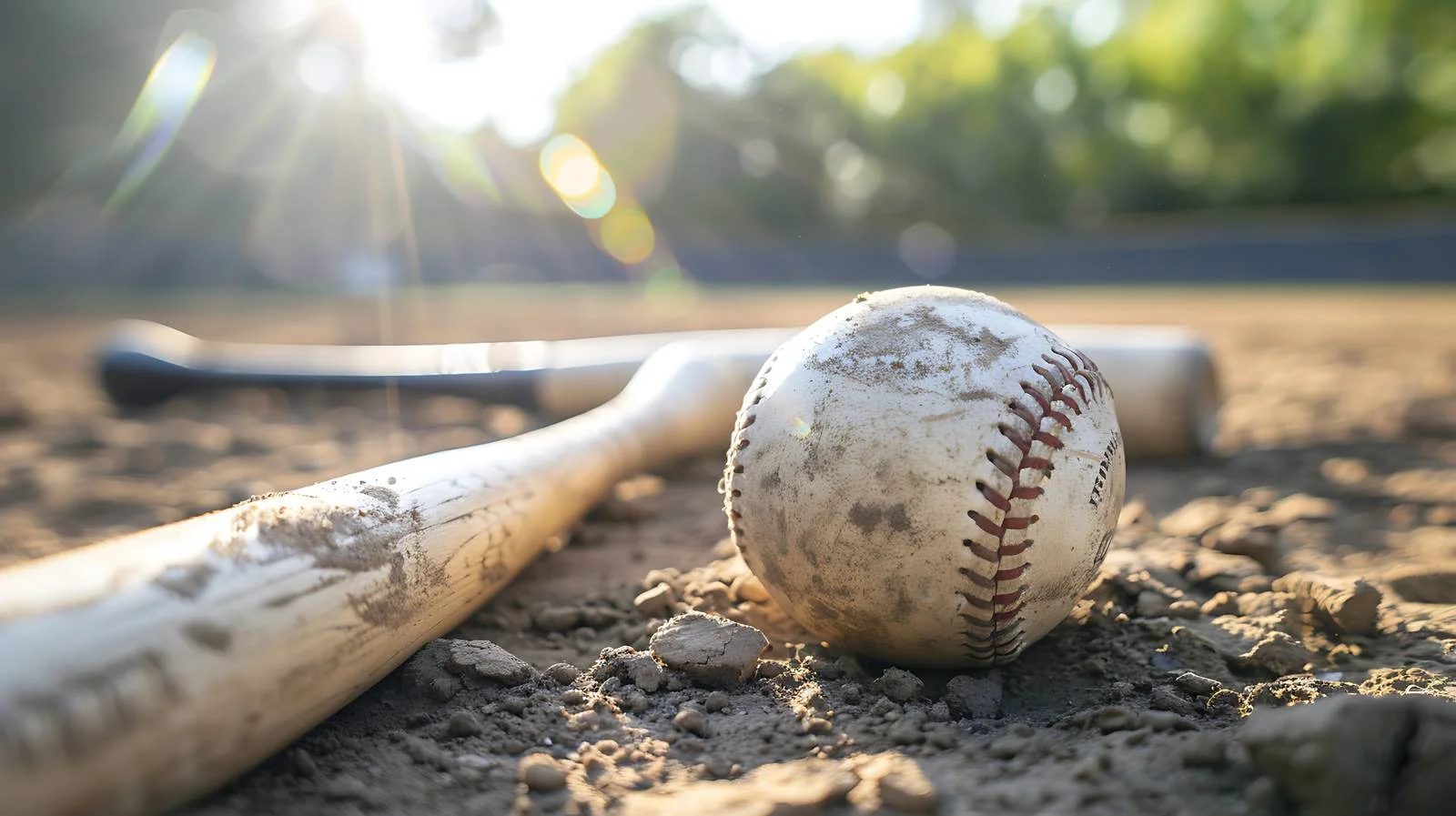 Baseball and bats on infield dirt — free download from Dotvec
