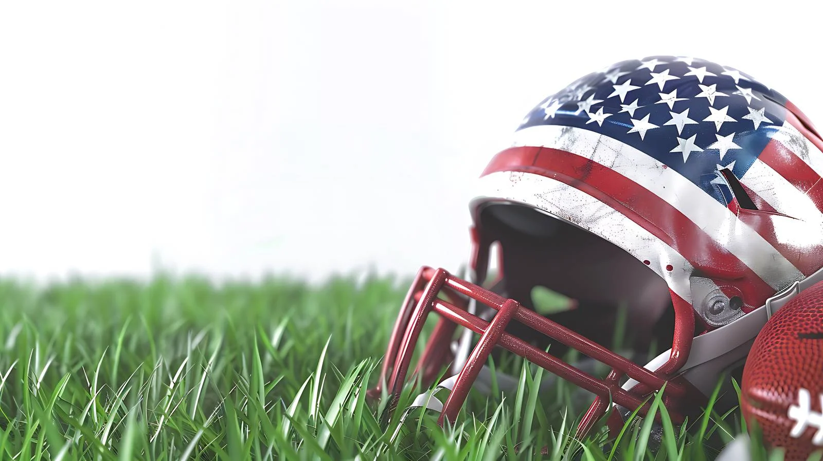 Football and Helmet in American Setting — free download from Dotvec