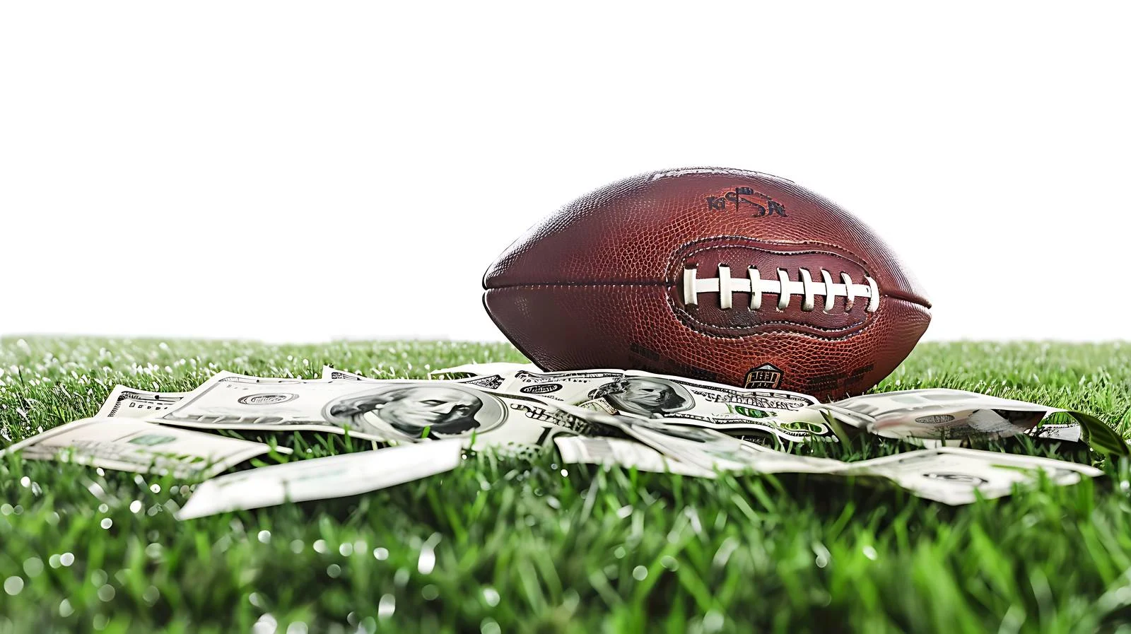 Football atop mound of soil under low angle — free download from Dotvec
