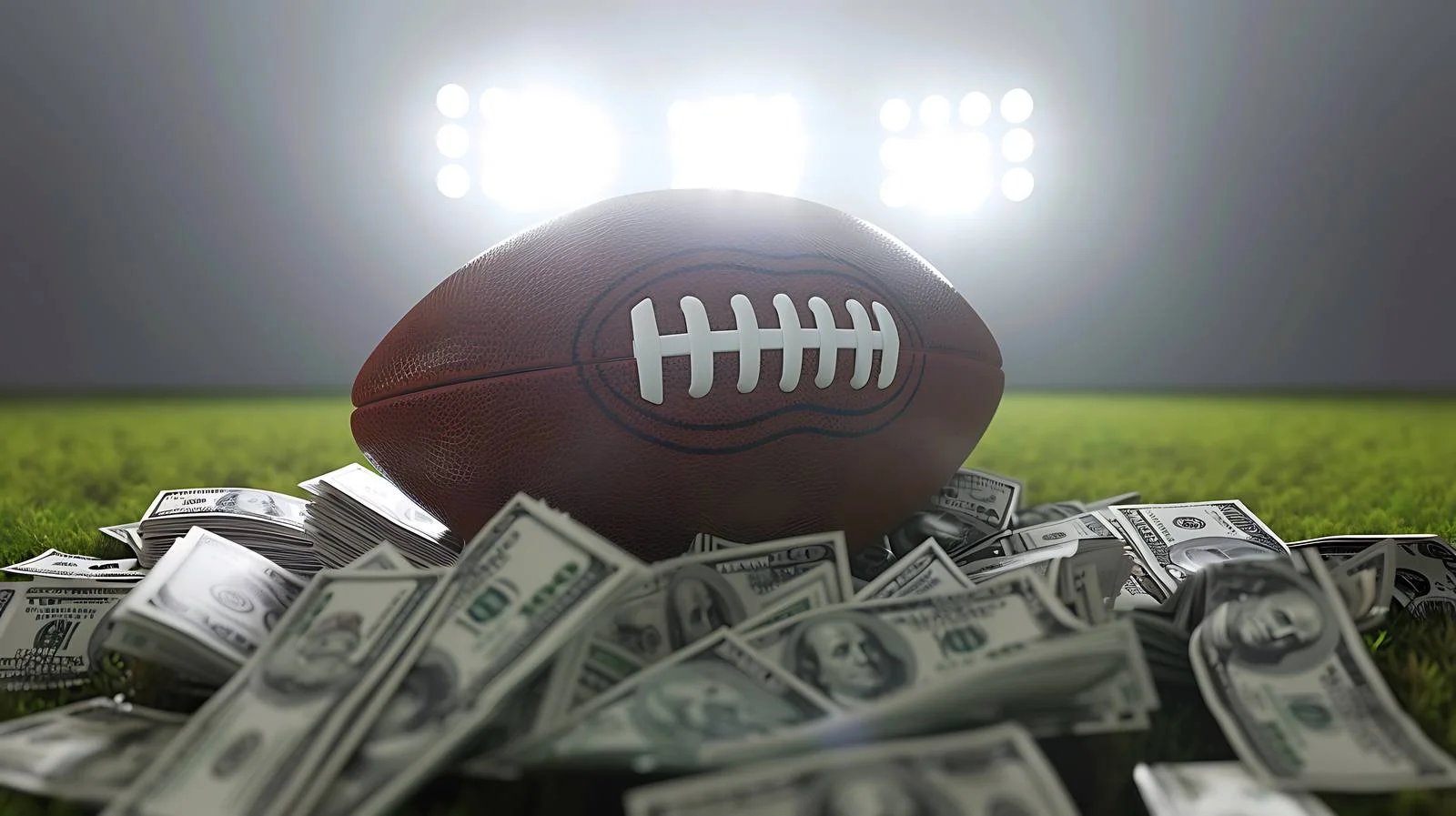 Football resting on grassy mound above — free download from Dotvec