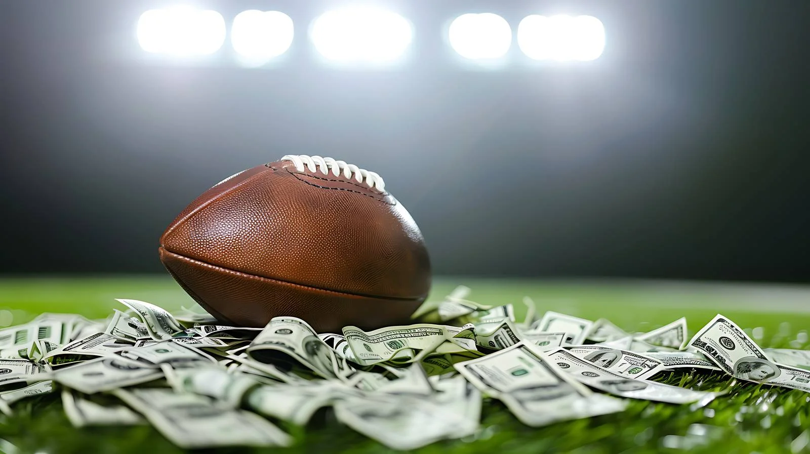 Football on Stack of Money — free download from Dotvec