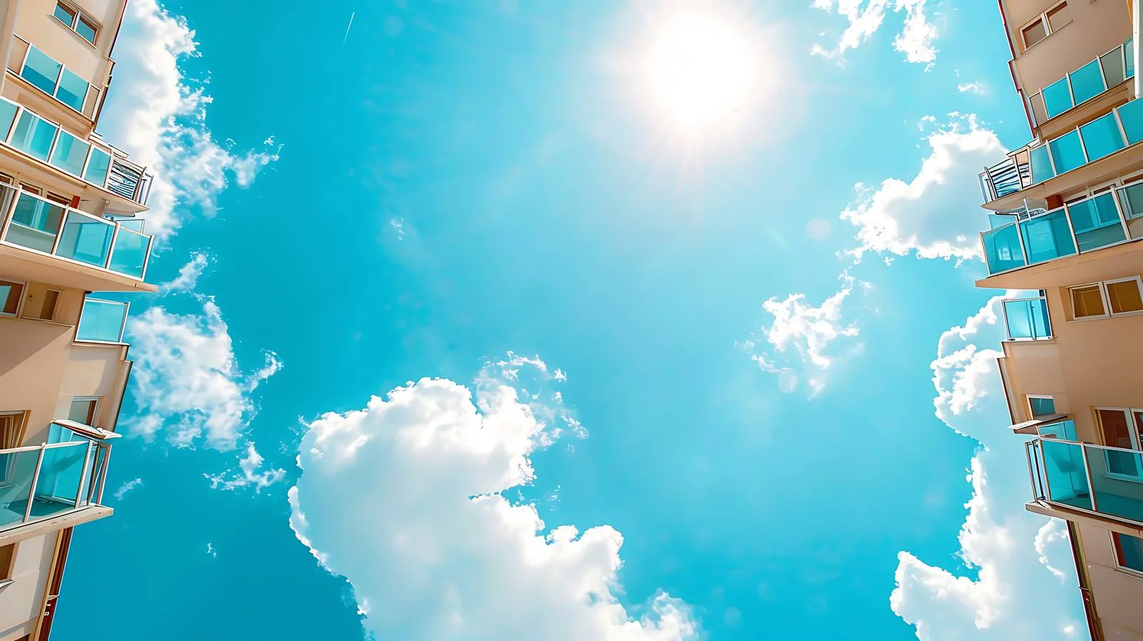 Urban skyscrapers under clear blue sky — free download from Dotvec