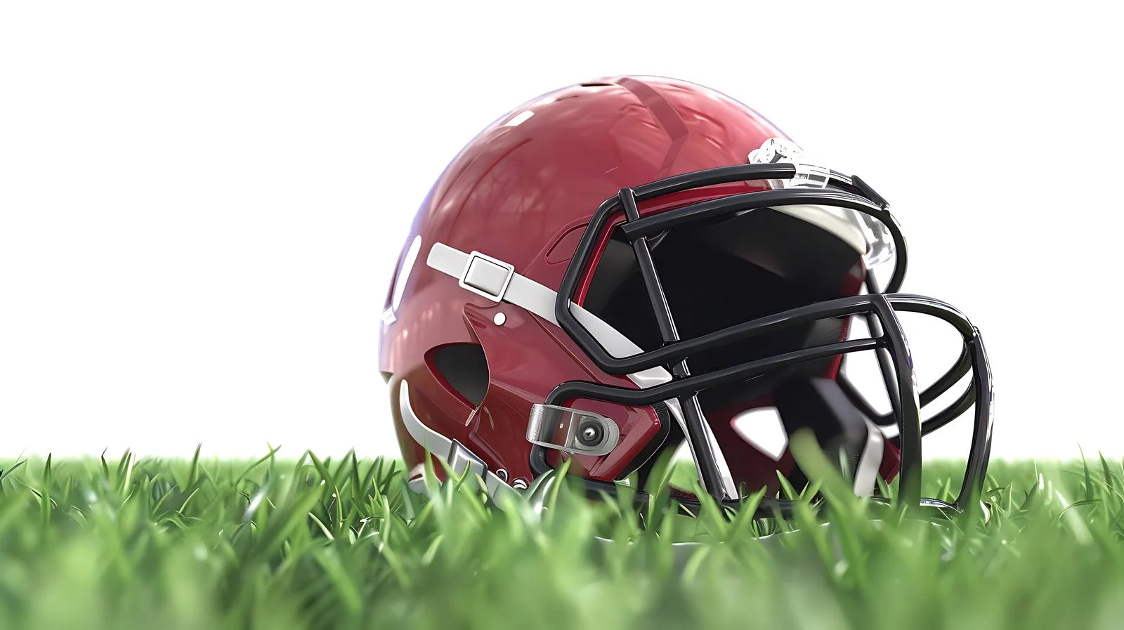 Football helmet on lush green field – free low angle image from Dotvec