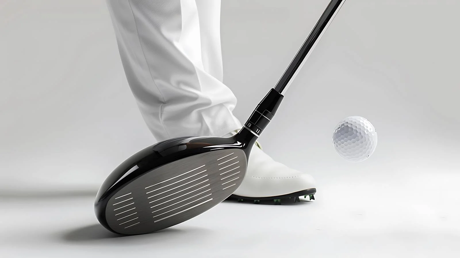 Professional Golfer Ready to Strike Golf Ball – free low angle image from Dotvec