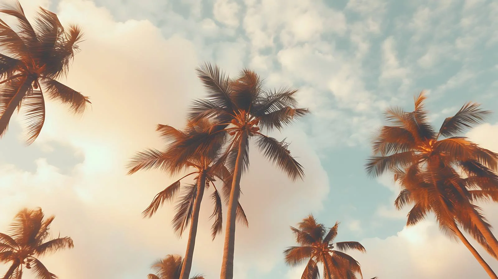 Palm Trees Silhouetted in Cloudy Sky — free download from Dotvec