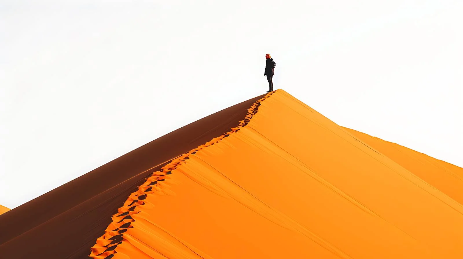 Woman on Dune Ridge at Sunrise — free download from Dotvec