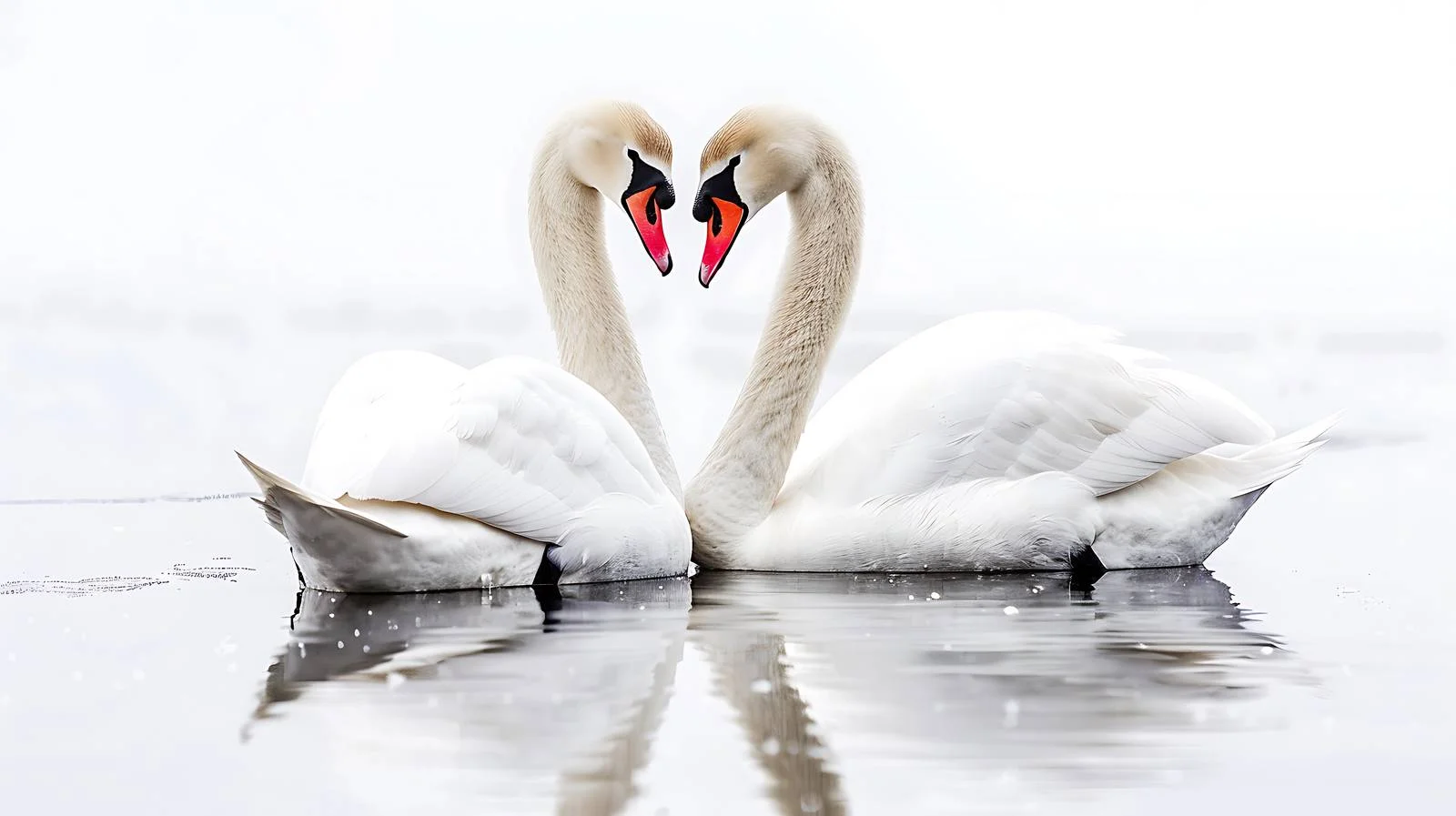 Elegant Swans Gliding on Winter Ice – free swan image from Dotvec