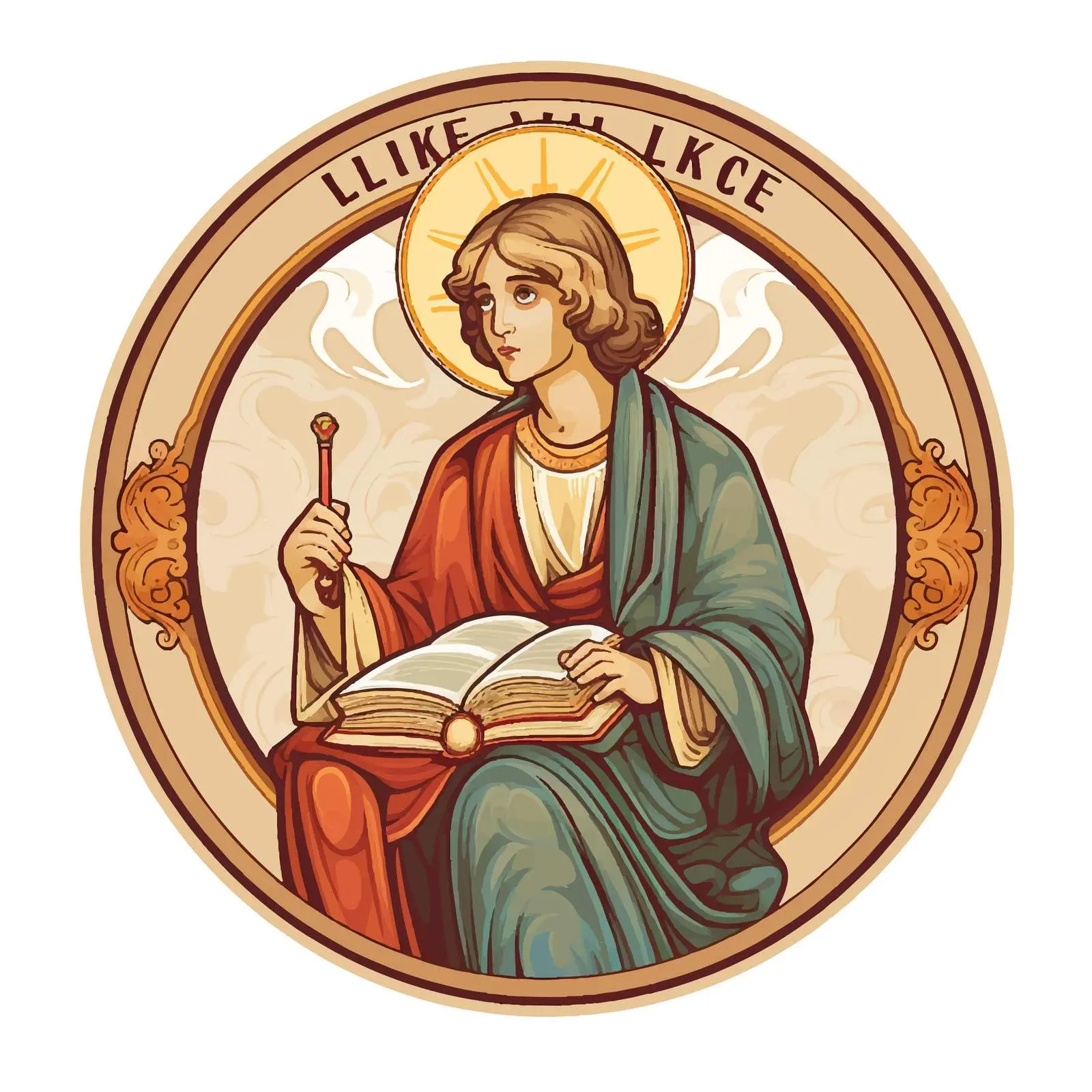 Byzantine Style Illustration of Luke the Evangelist — free download from Dotvec