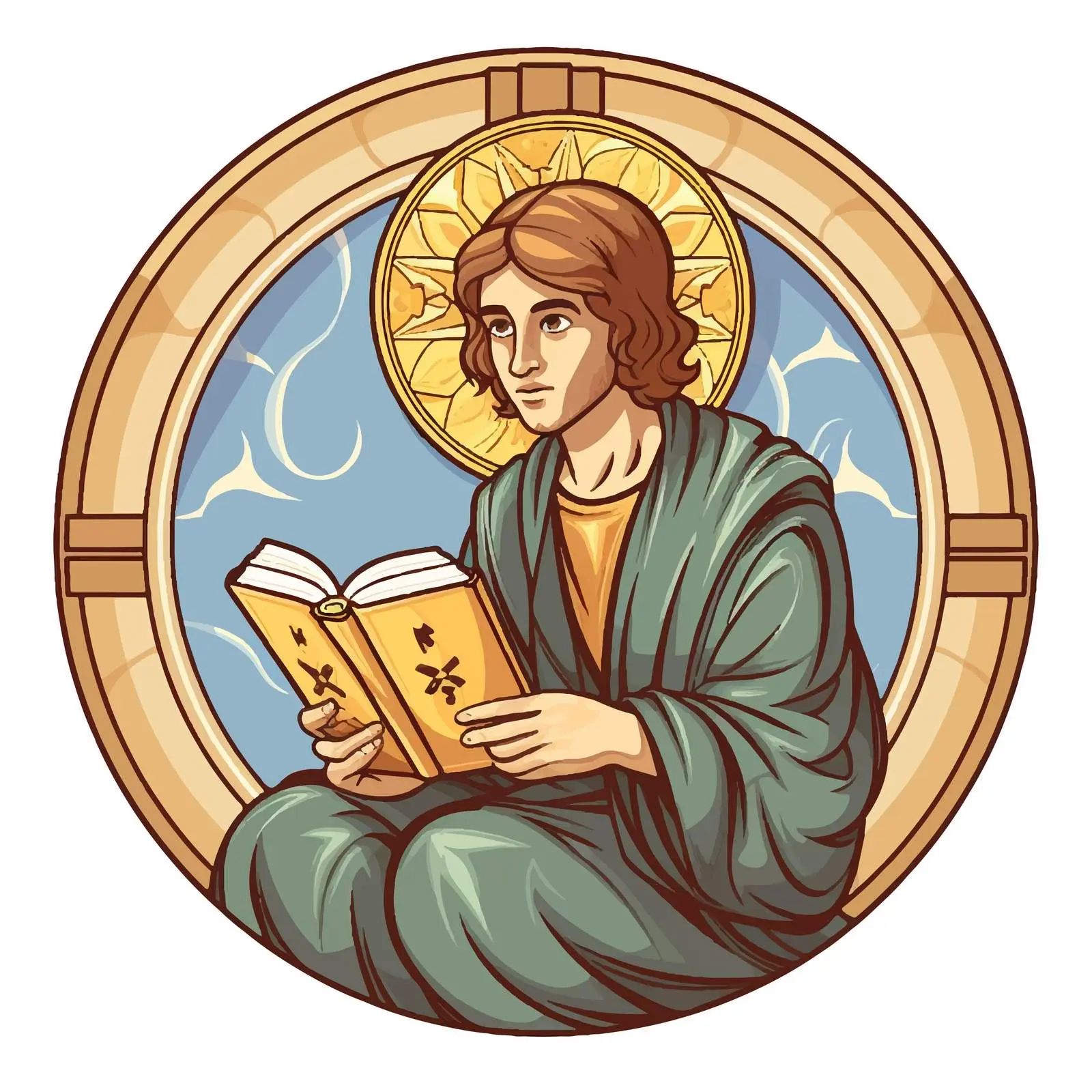Byzantine Style Cartoon of Luke the Evangelist – free comparison image from Dotvec