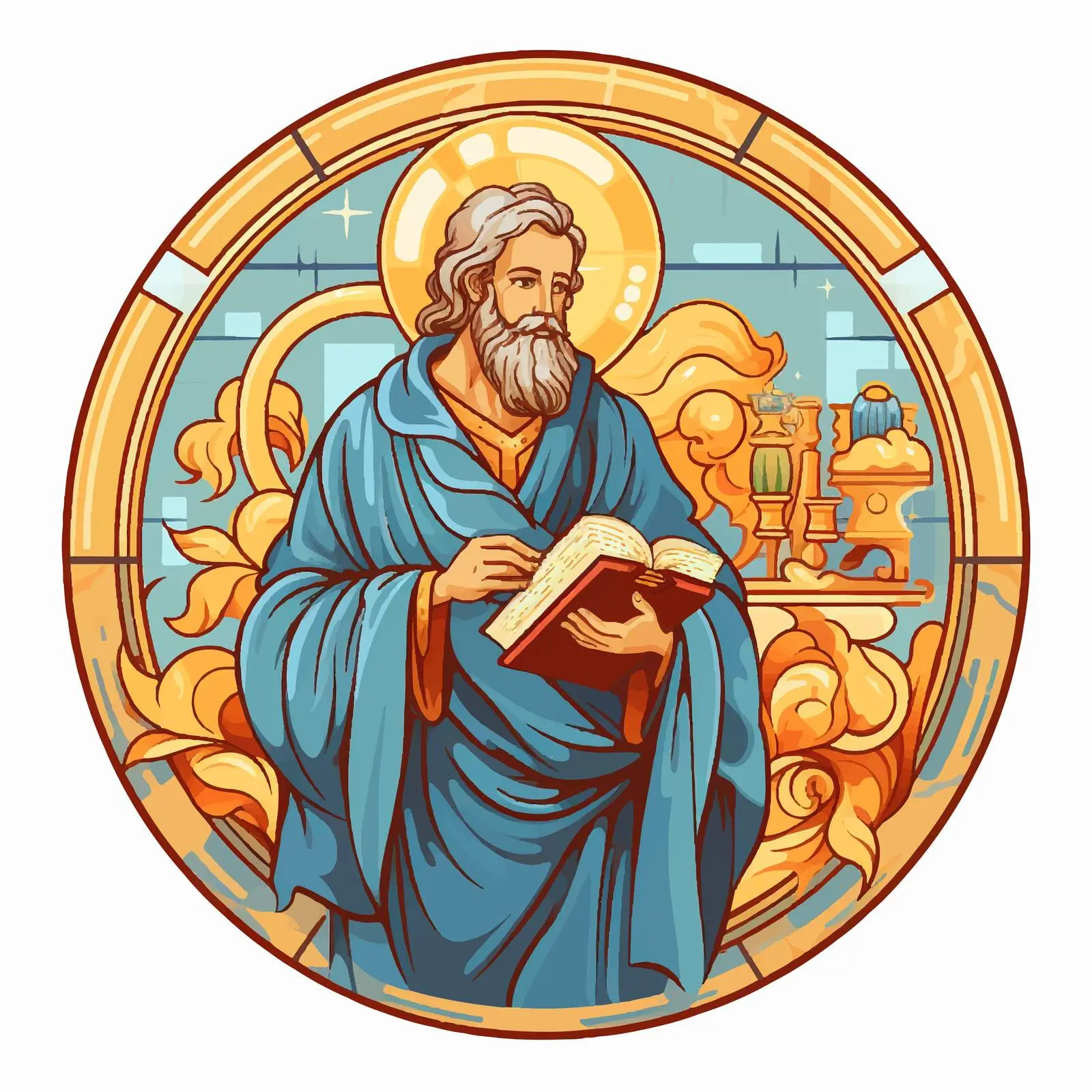 Byzantine Style Cartoon of Luke the Evangelist — free download from Dotvec