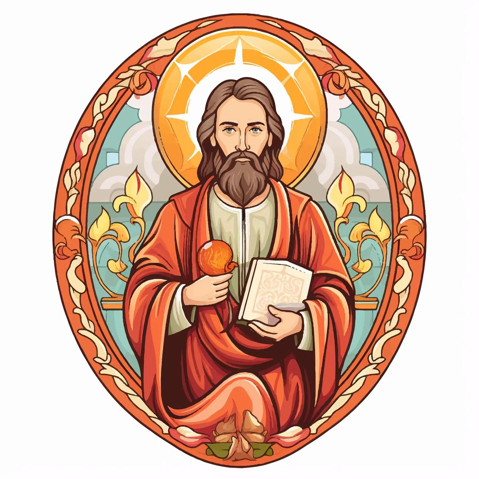 Luke the Evangelist Byzantine Easter Egg Art — free download from Dotvec