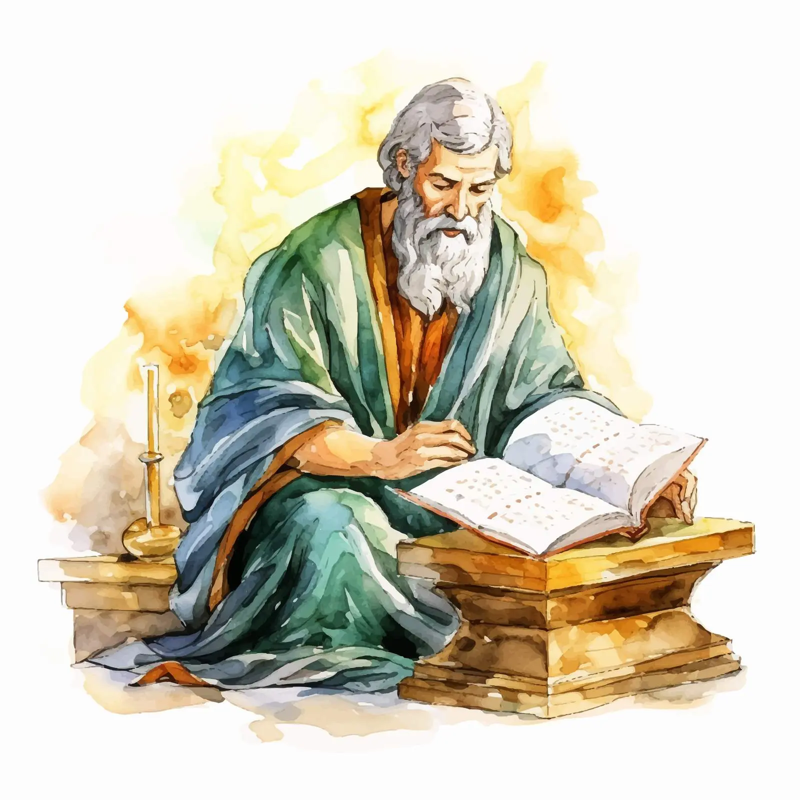 Luke the Evangelist Watercolor Illustration — free download from Dotvec
