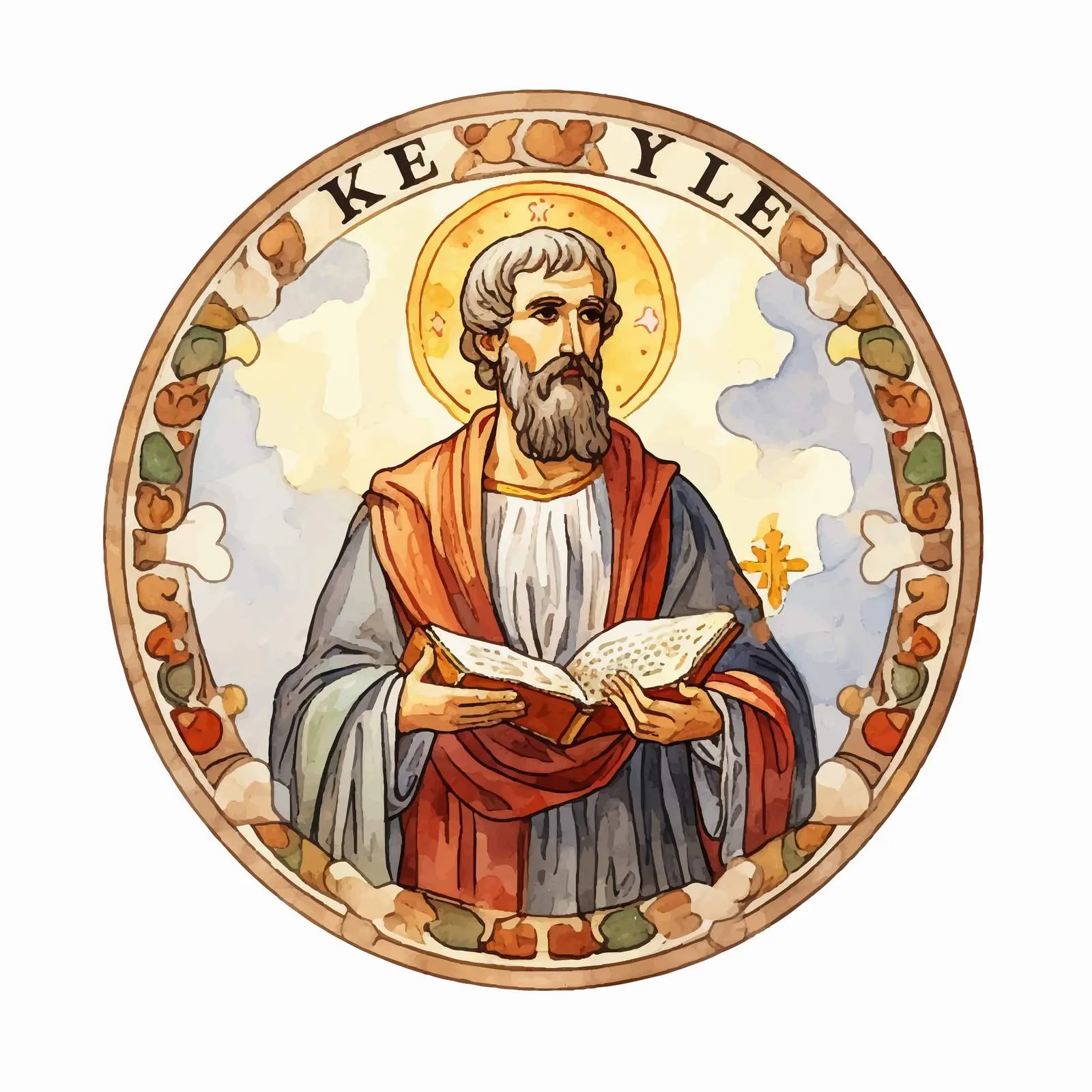 Luke the Evangelist Watercolor Illustration — free download from Dotvec
