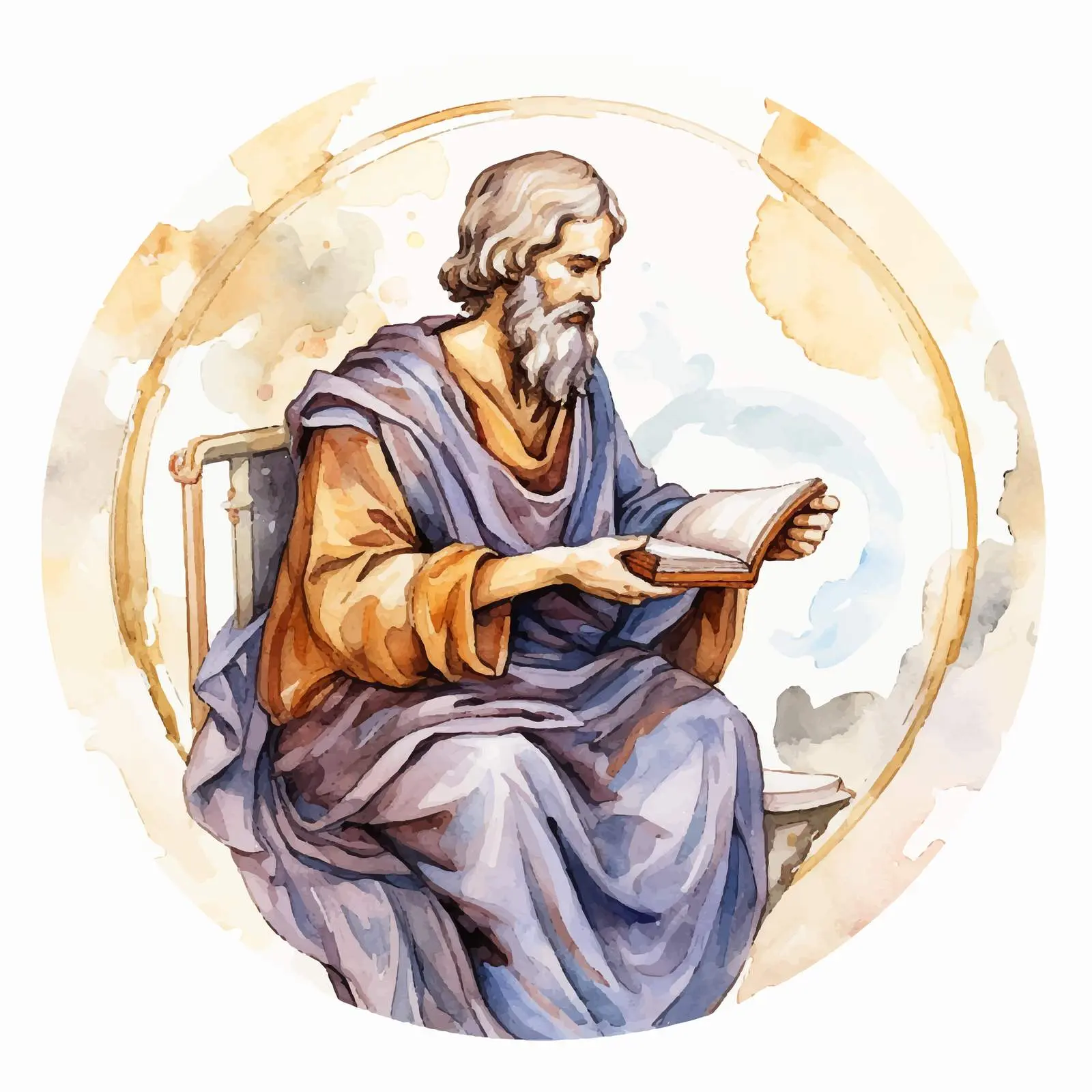Luke the Evangelist Watercolor Illustration — free download from Dotvec