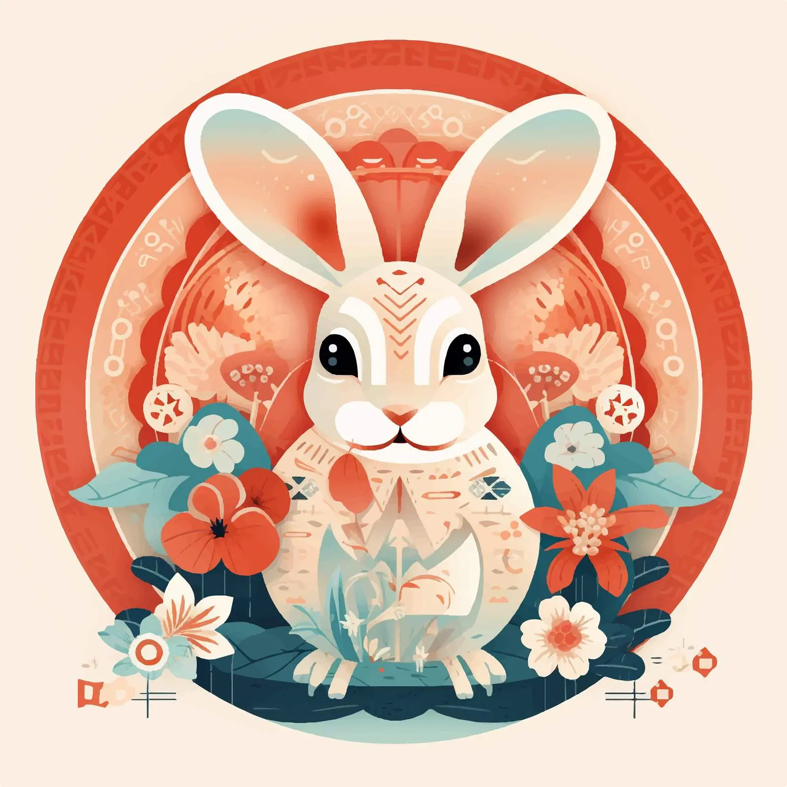 Geometric Lunar New Year Card 2023 — free download from Dotvec