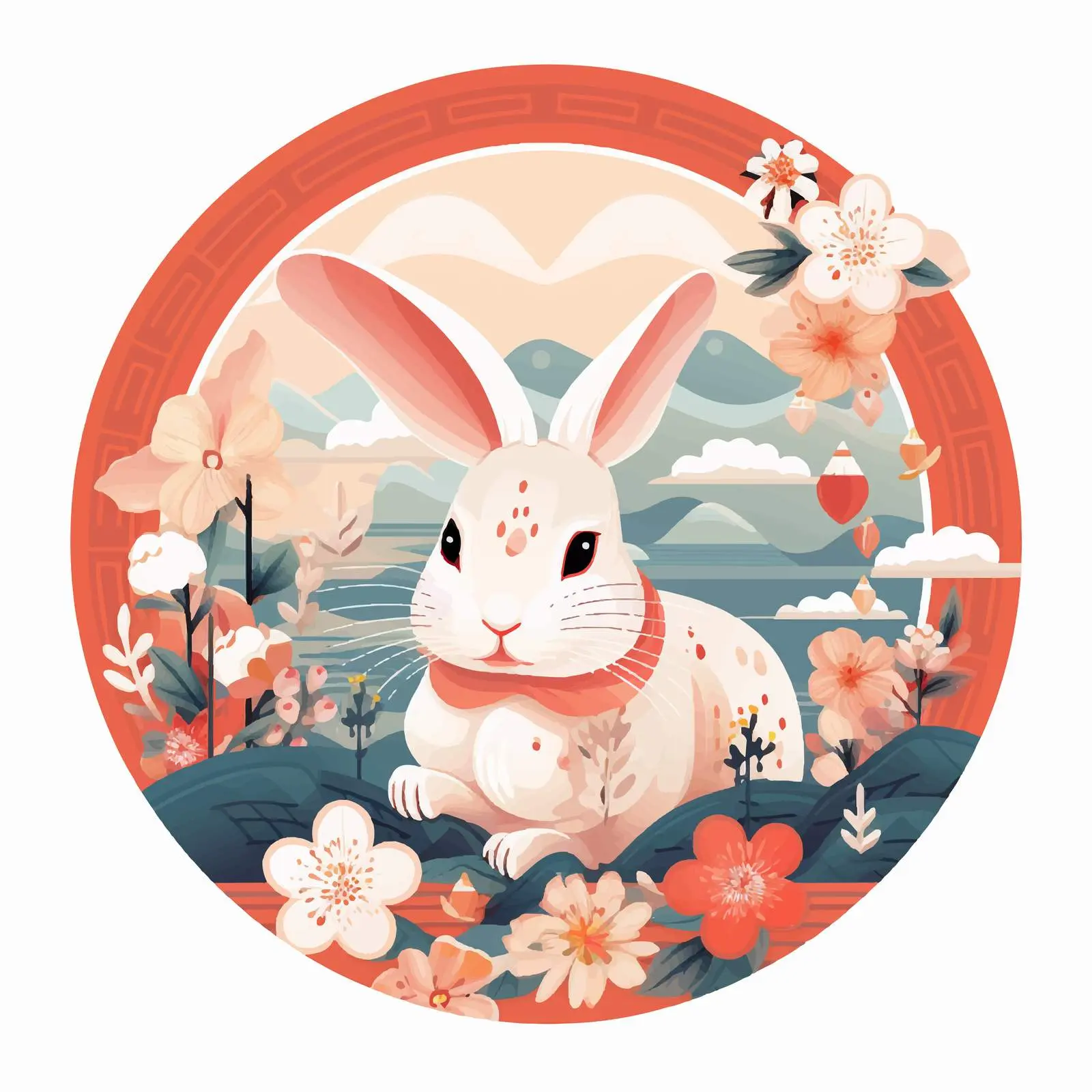 Geometric Lunar New Year Card 2023 – free luck image from Dotvec