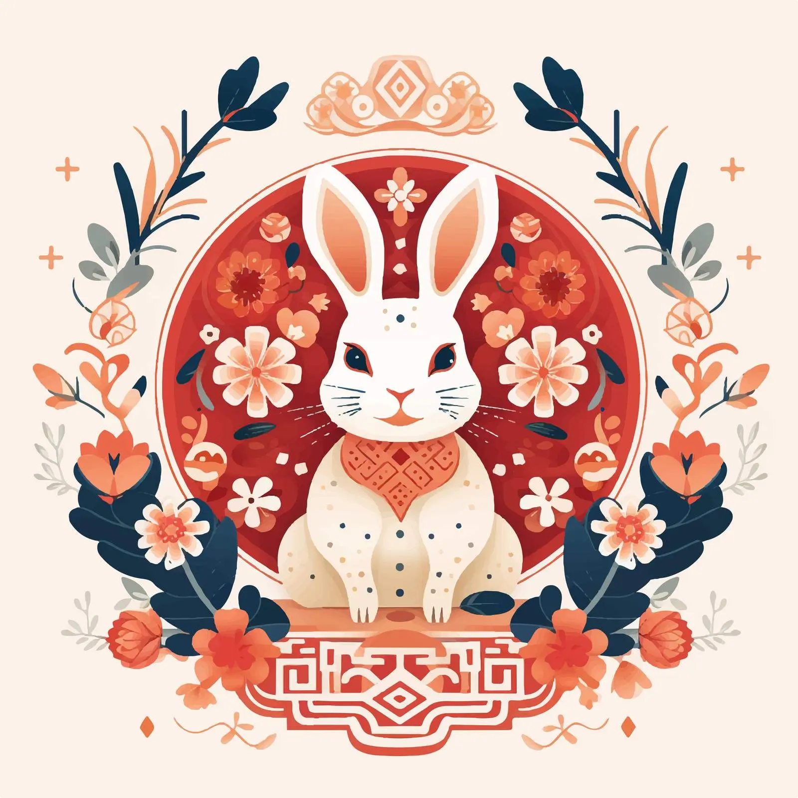 Geometric Lunar New Year Card Design 2023 — free download from Dotvec
