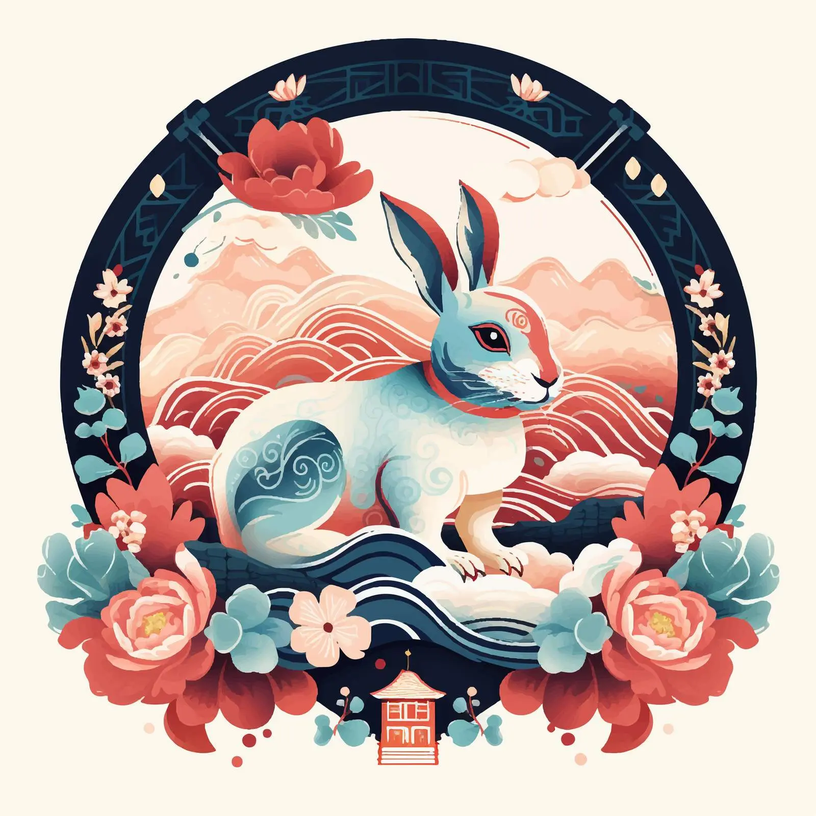 Geometric Lunar New Year Card 2023 — free download from Dotvec
