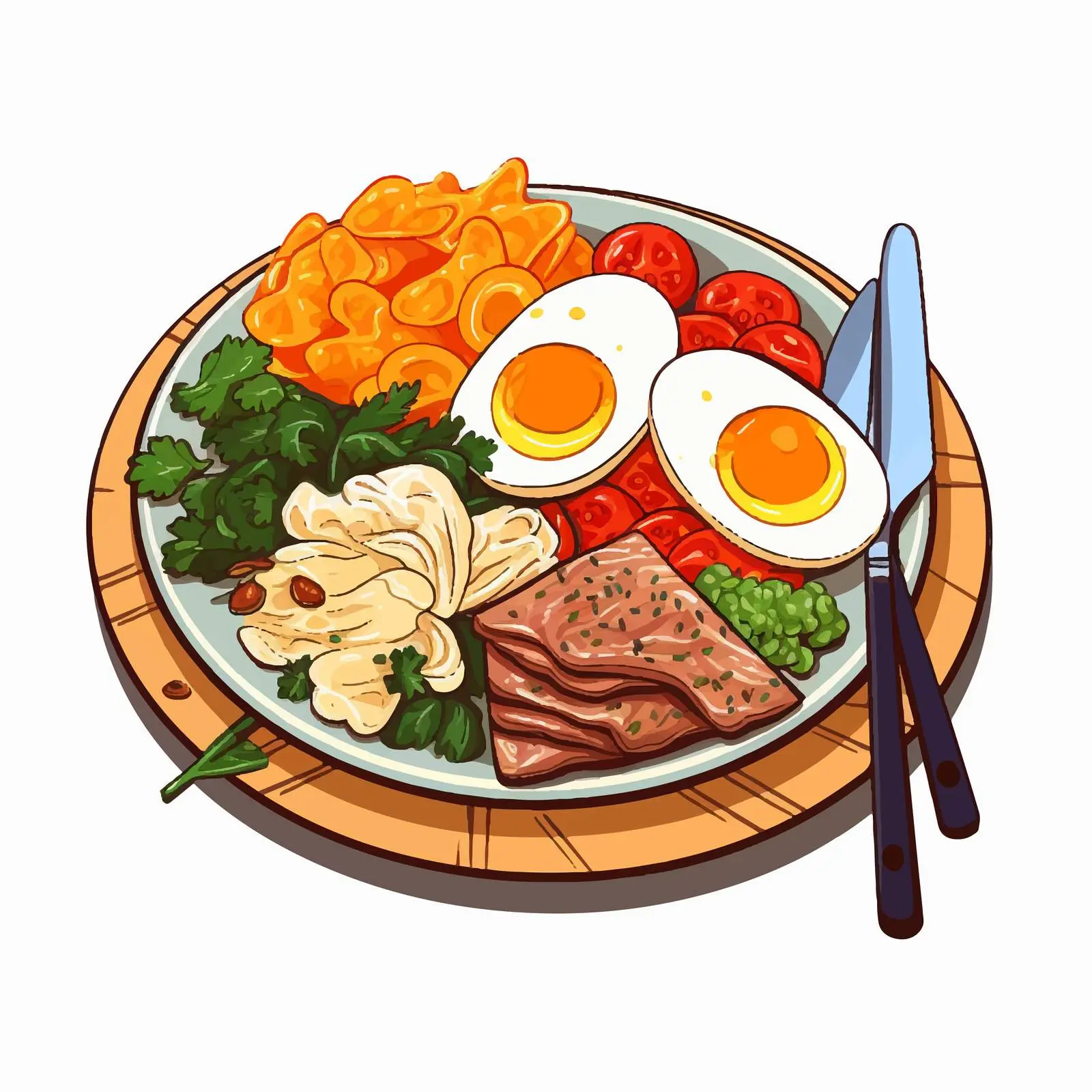 Colorful Lunch Menu with Wheat Porridge and Vegetables – free meal presentation image from Dotvec