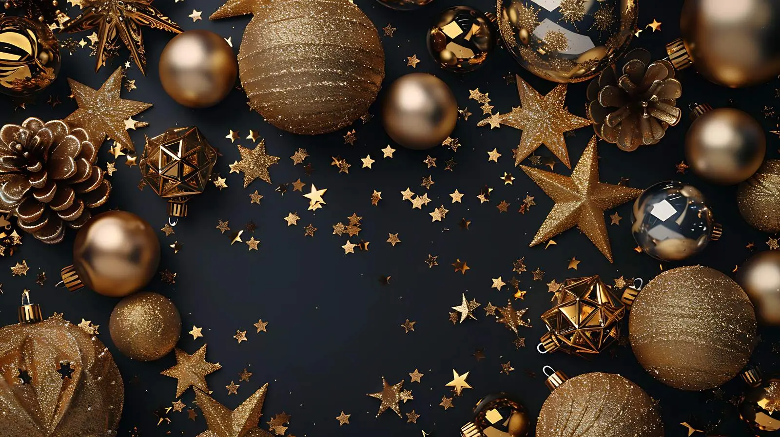 Luxury Gold Baubles for Christmas and New Year — free download from Dotvec