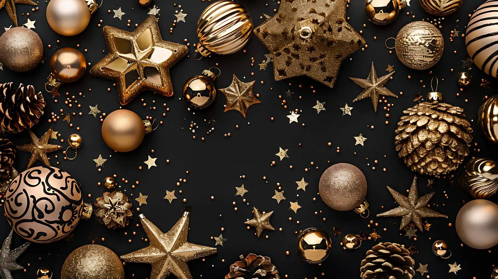 Elegant Gold Baubles for Luxury Christmas Decor — free download from Dotvec
