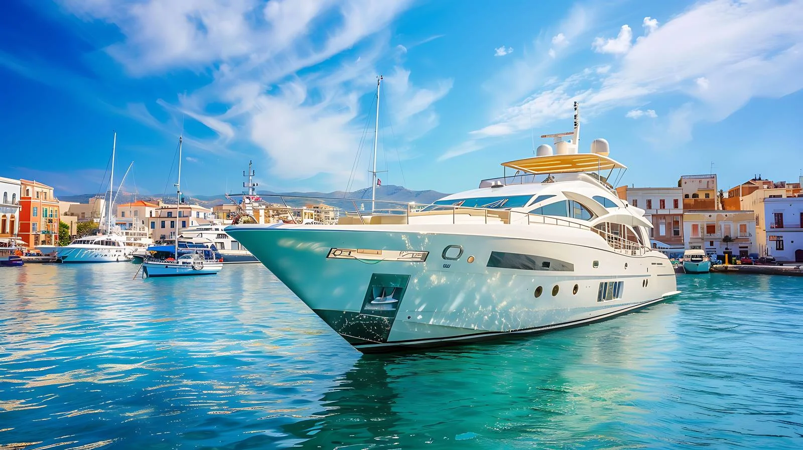 Exquisite Yacht in Chania Venetian Harbor — free download from Dotvec