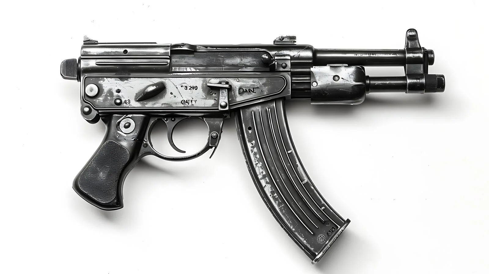 M3 Submachine Gun on Isolation Background – free automatic image from Dotvec