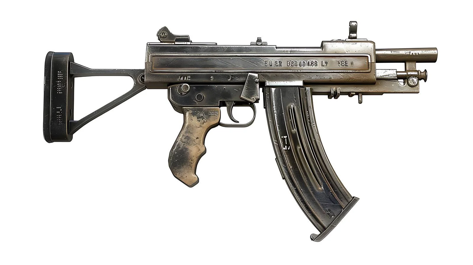 M3 Submachine Gun Isolated on White — free download from Dotvec