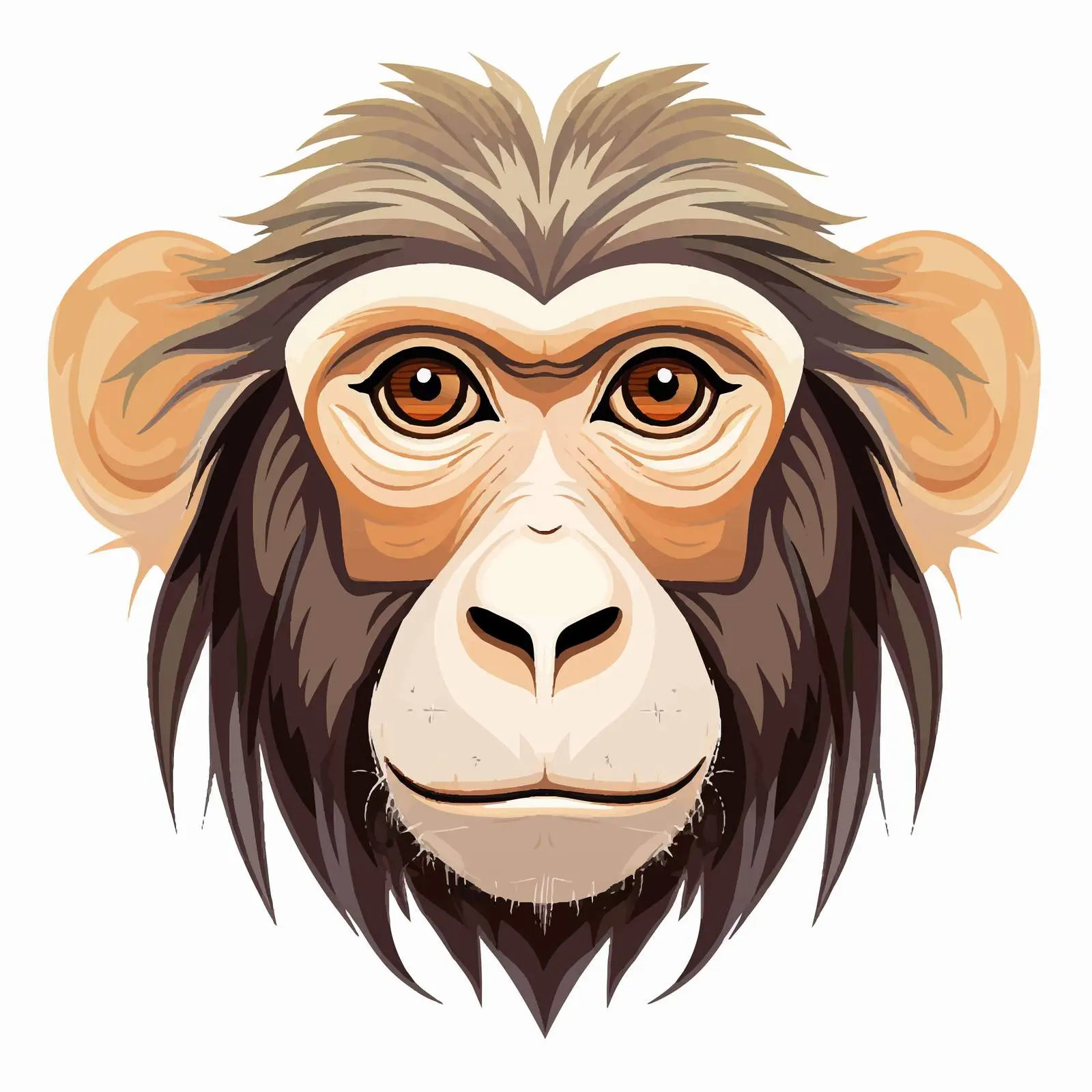 Macaque Vector Illustration Isolated on White Background — free download from Dotvec