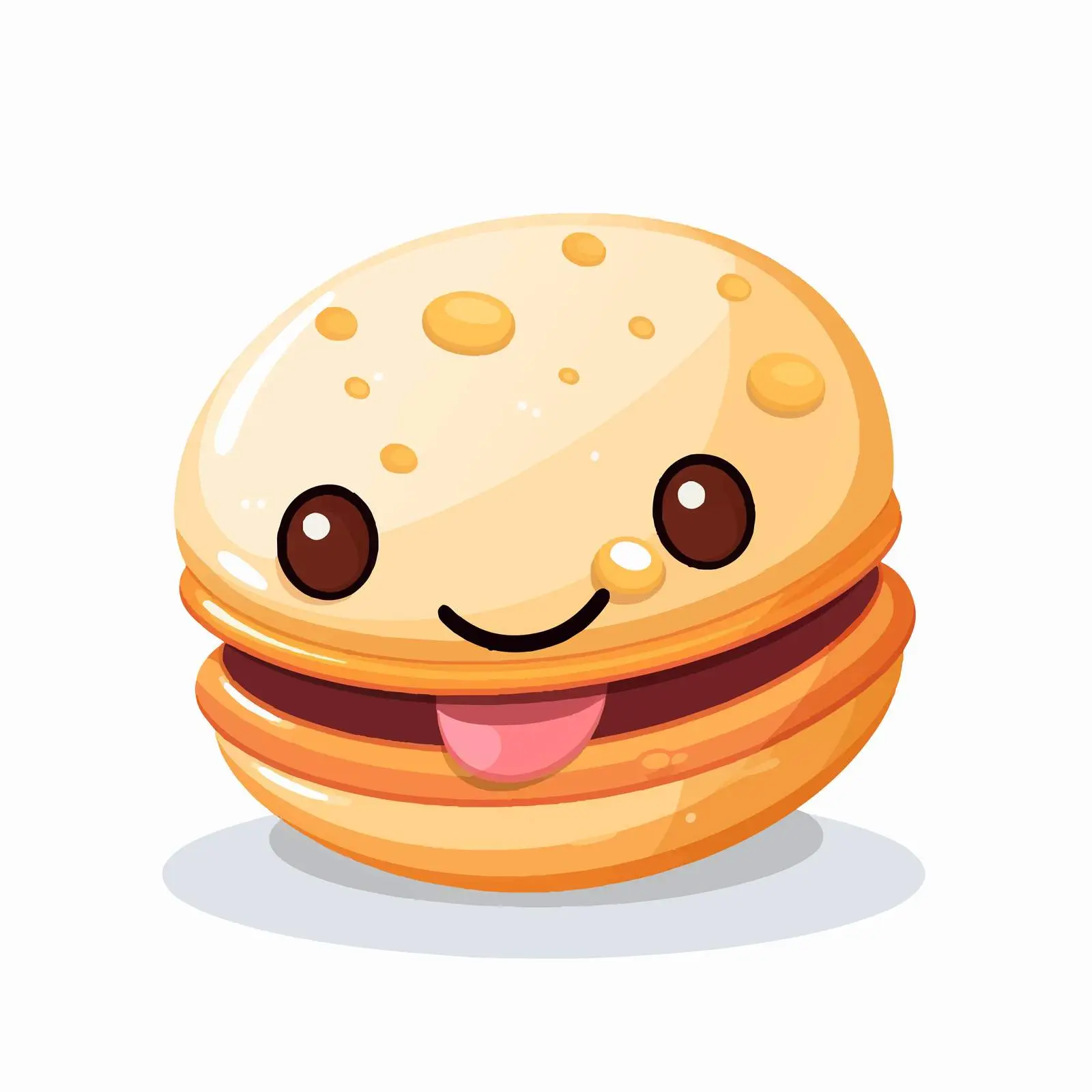 Happy Face Macaron Vector Illustration — free download from Dotvec