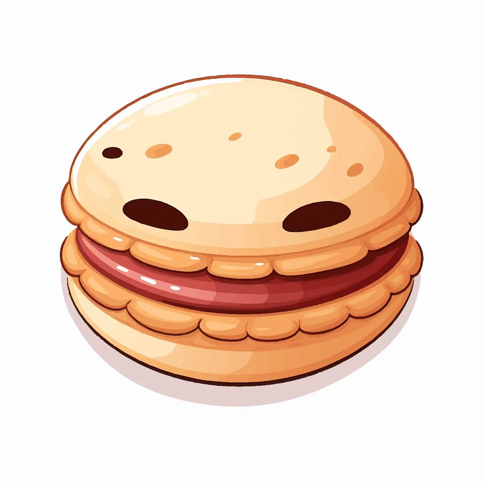 Happy Face Macaron Vector Illustration — free download from Dotvec