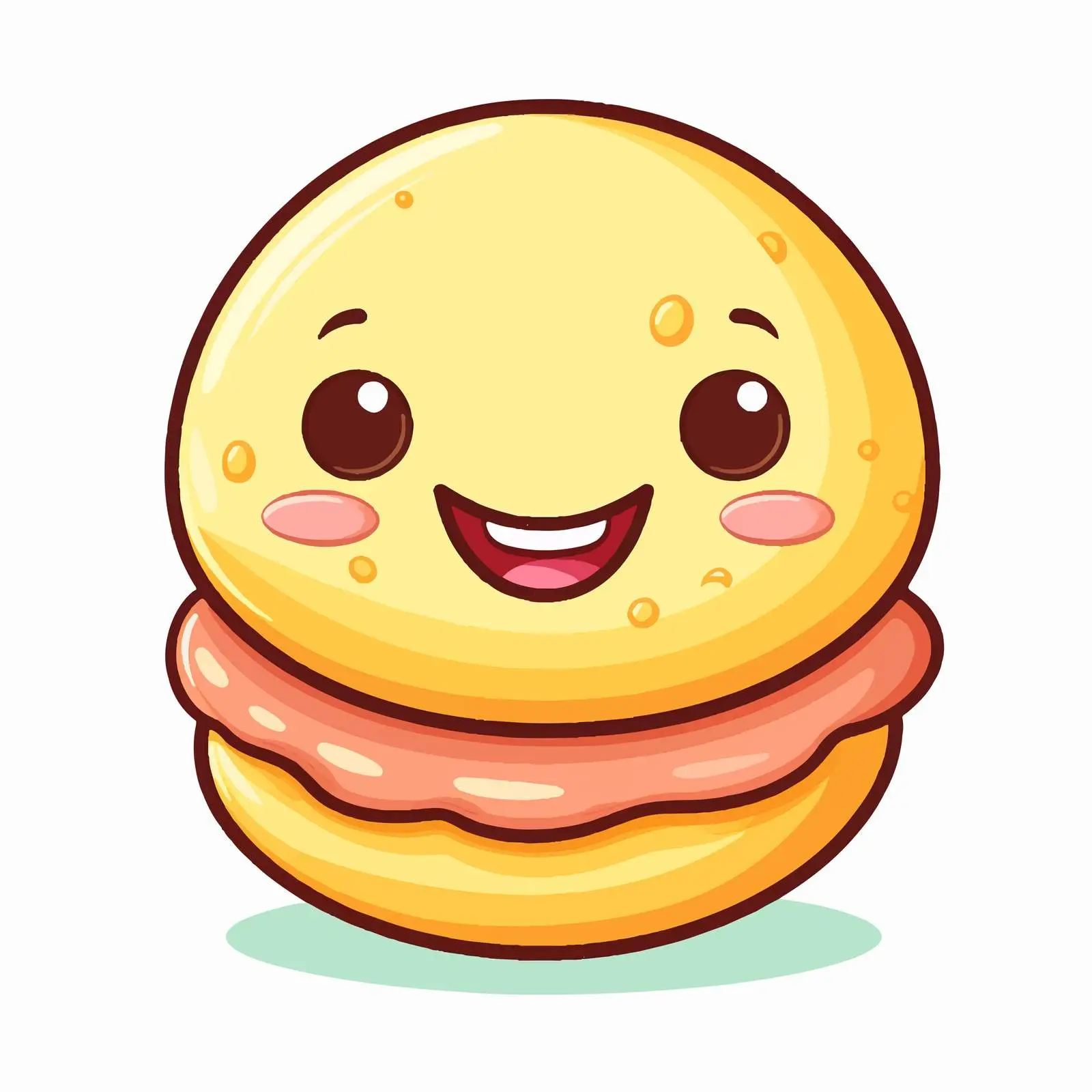 Happy Face Macaron Cartoon Vector Illustration — free download from Dotvec