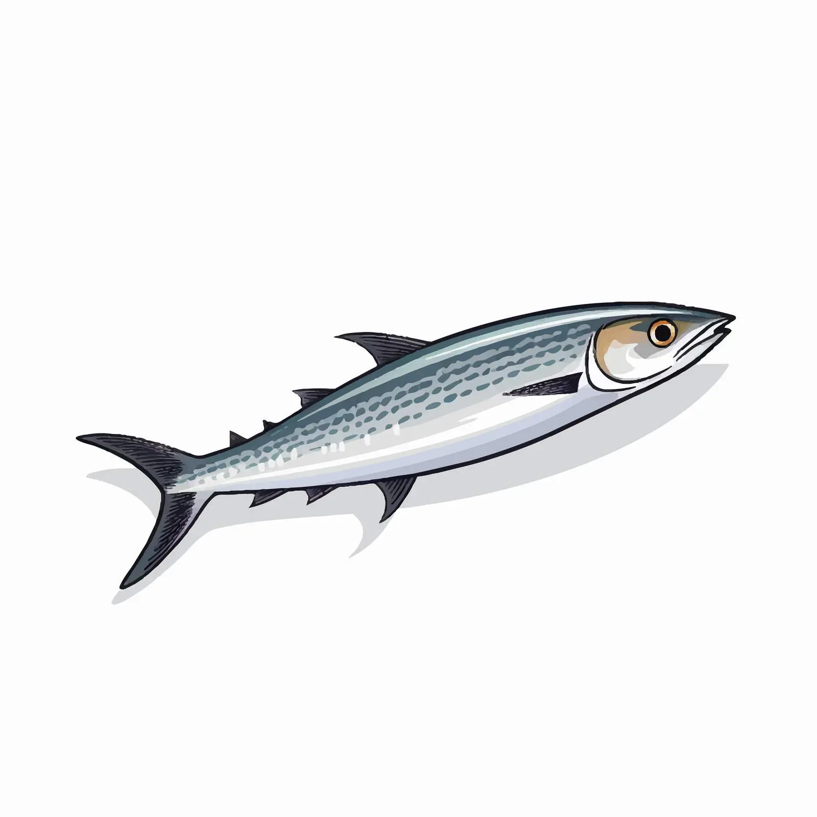 Mackerel Fish Line Art Vector Illustration — free download from Dotvec
