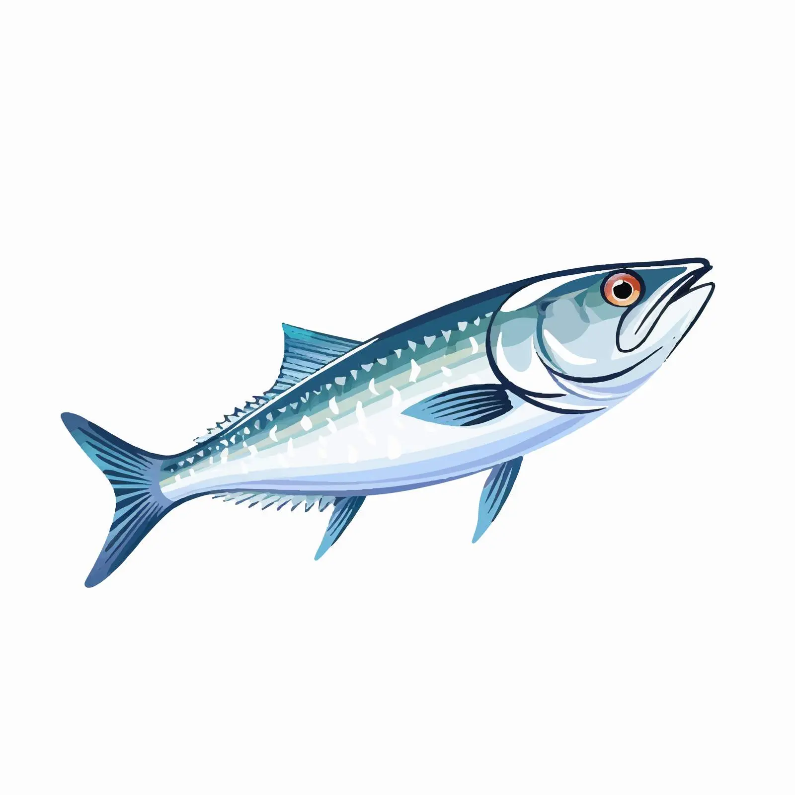 Mackerel Fish Line Vector Illustration — free download from Dotvec