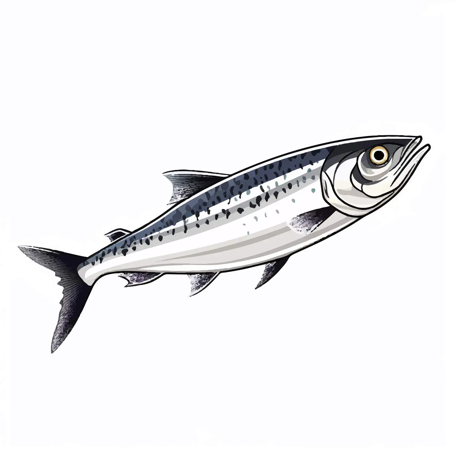 Mackerel Fish Line Vector Illustration — free download from Dotvec