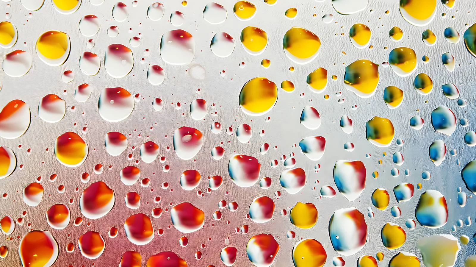 Vibrant Water Drops on Glass Surface — free download from Dotvec