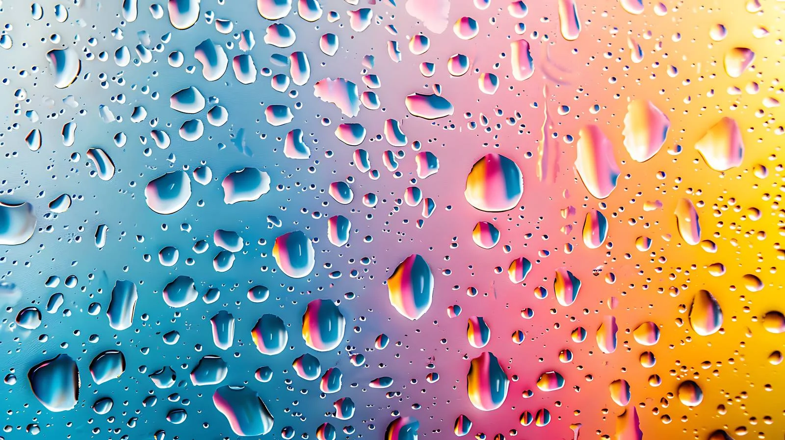 Vibrant Water Drops on Glass Macro — free download from Dotvec