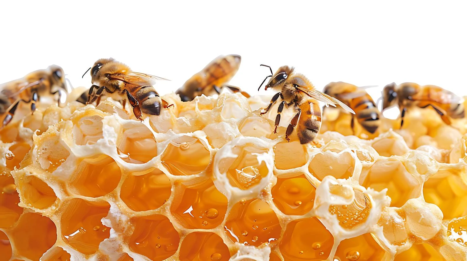 Detailed Close-up of Bees on Honeycomb — free download from Dotvec