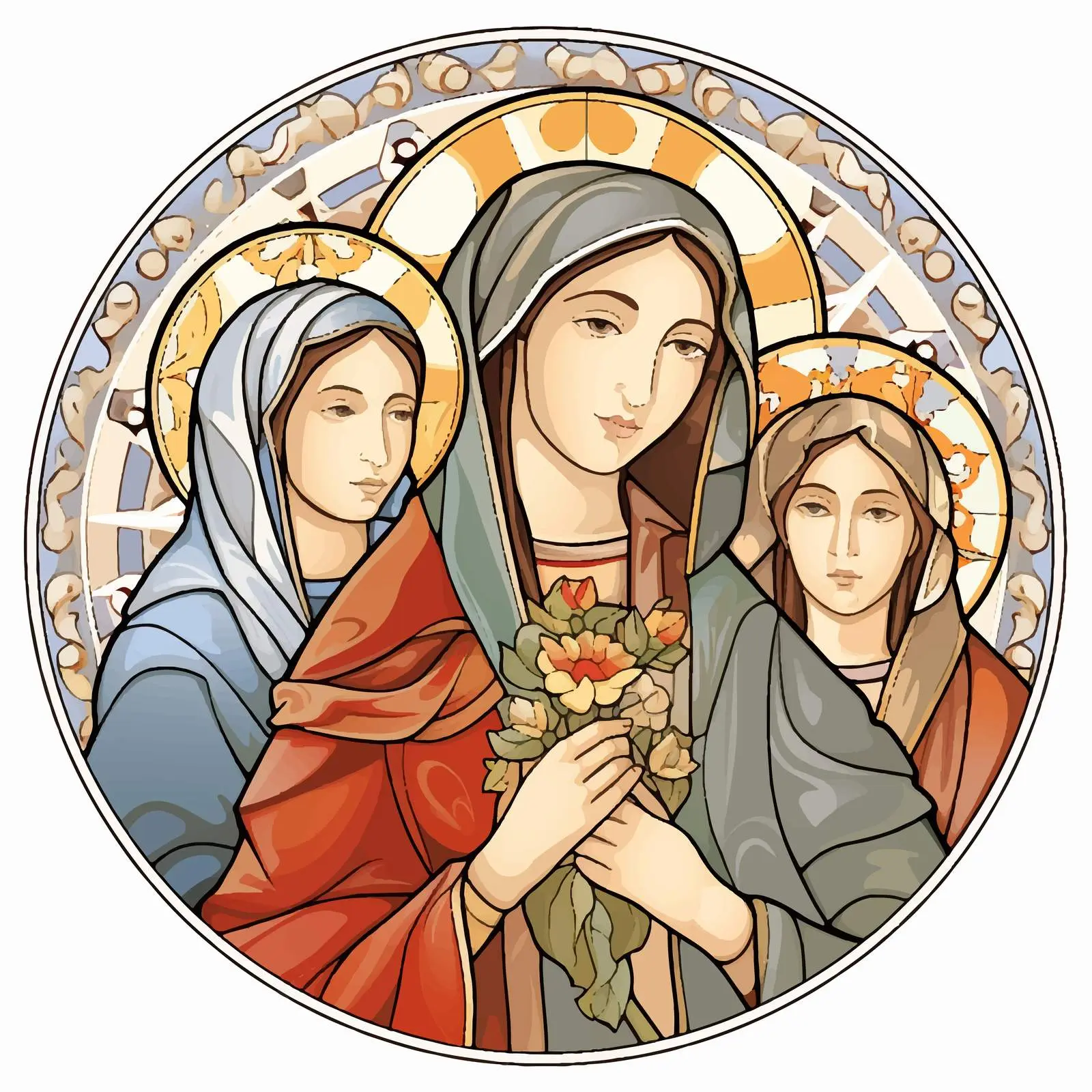 Madonna with Saints Illustration Artwork — free download from Dotvec