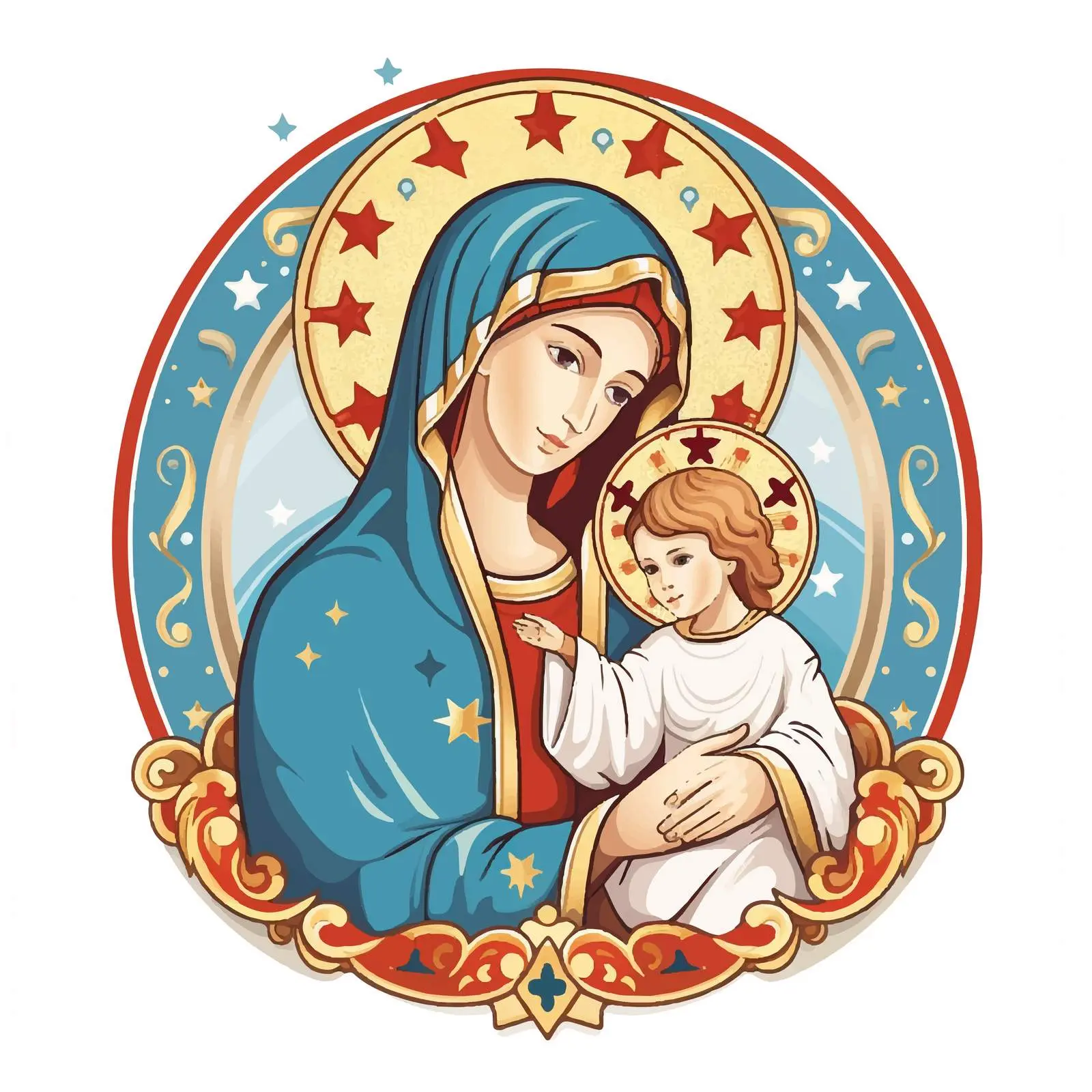 Madonna and Child Art Vector Design — free download from Dotvec