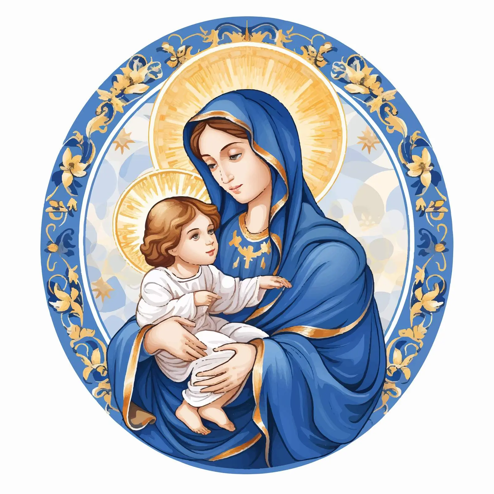 Madonna with Baby Jesus Vector Artwork — free download from Dotvec
