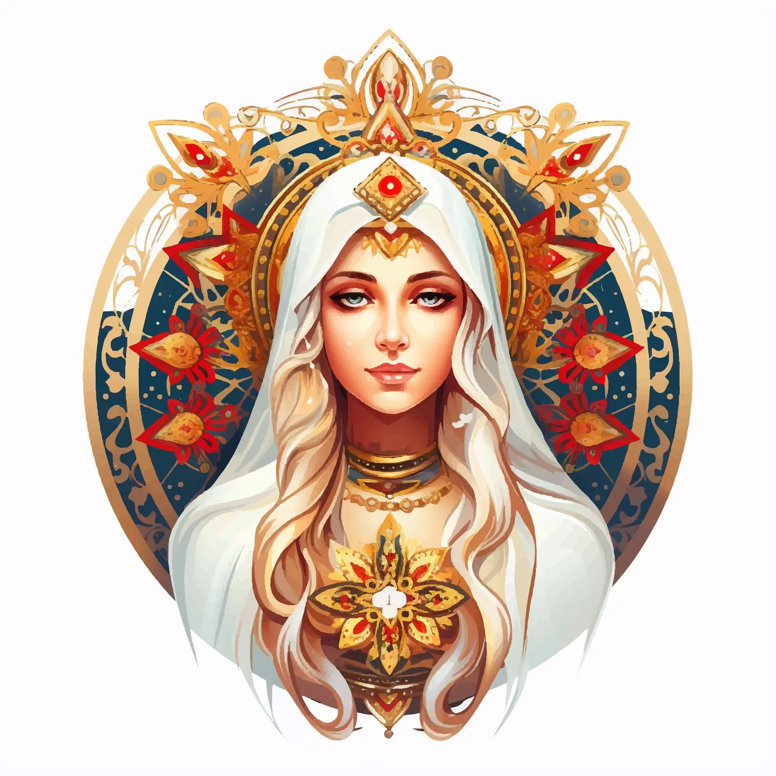 Madonna in Byzantine Style Vector Illustration — free download from Dotvec