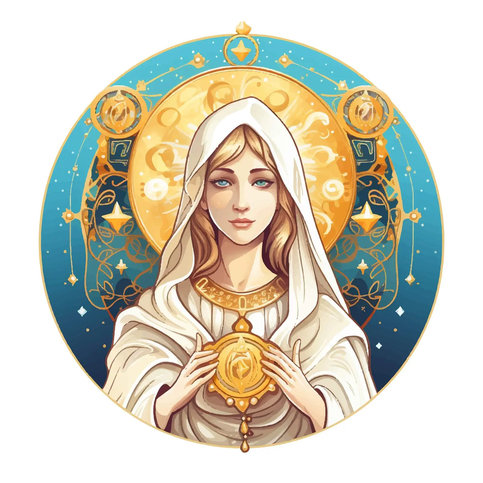 Madonna in Byzantine Style Vector Illustration — free download from Dotvec