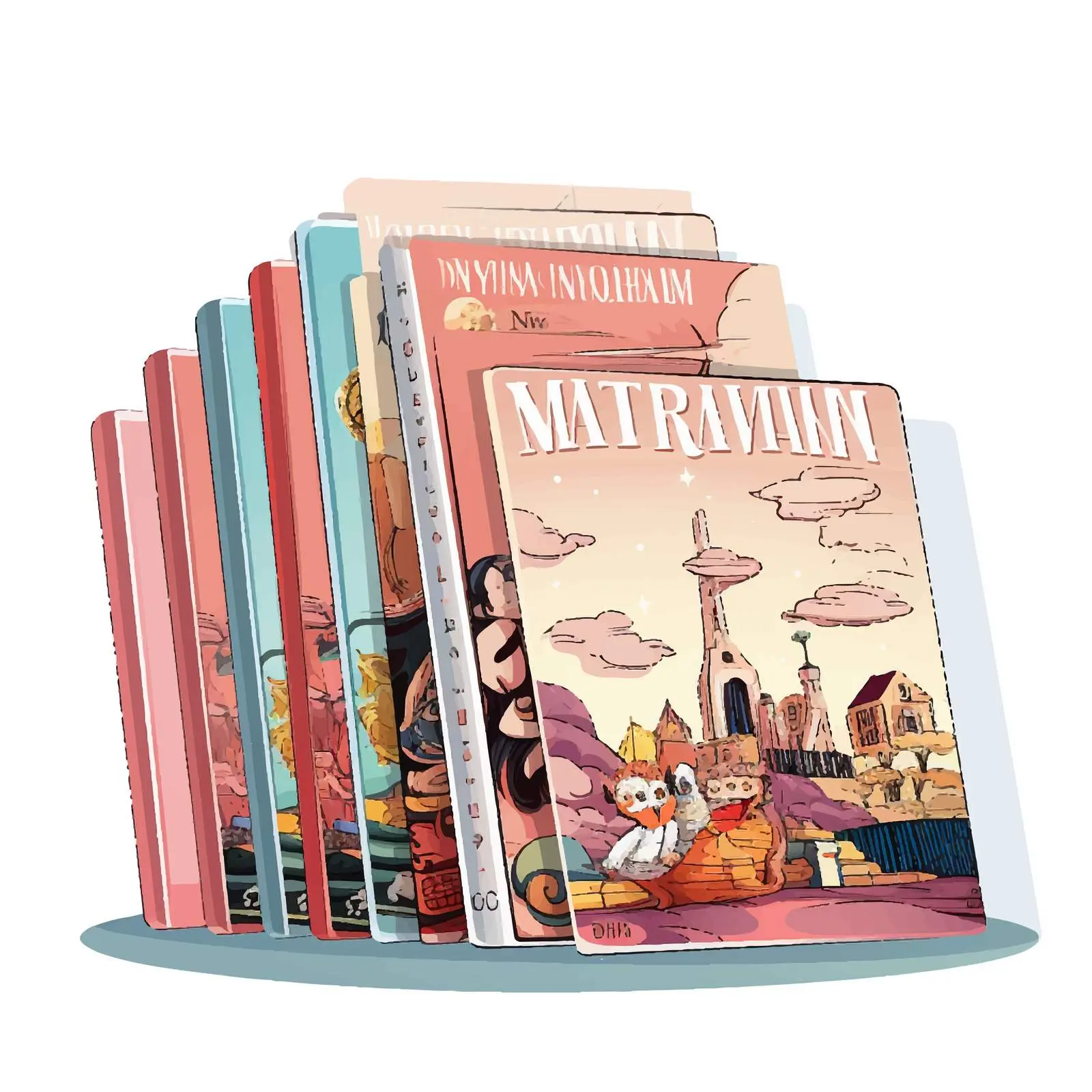 Cartoon Vector Illustration of Magazine Line Art — free download from Dotvec