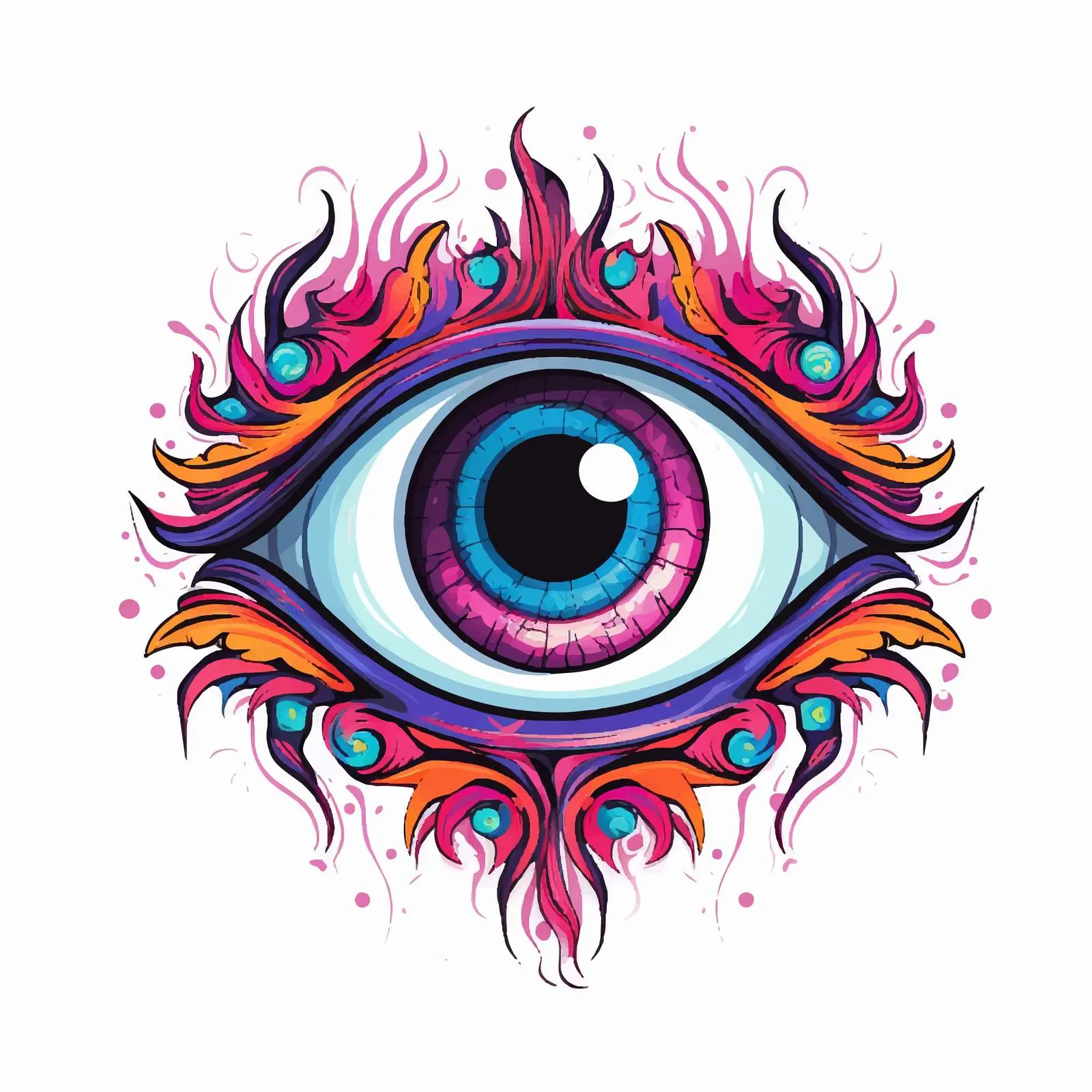 Evil Eye with Eyelashes Vector Design — free download from Dotvec
