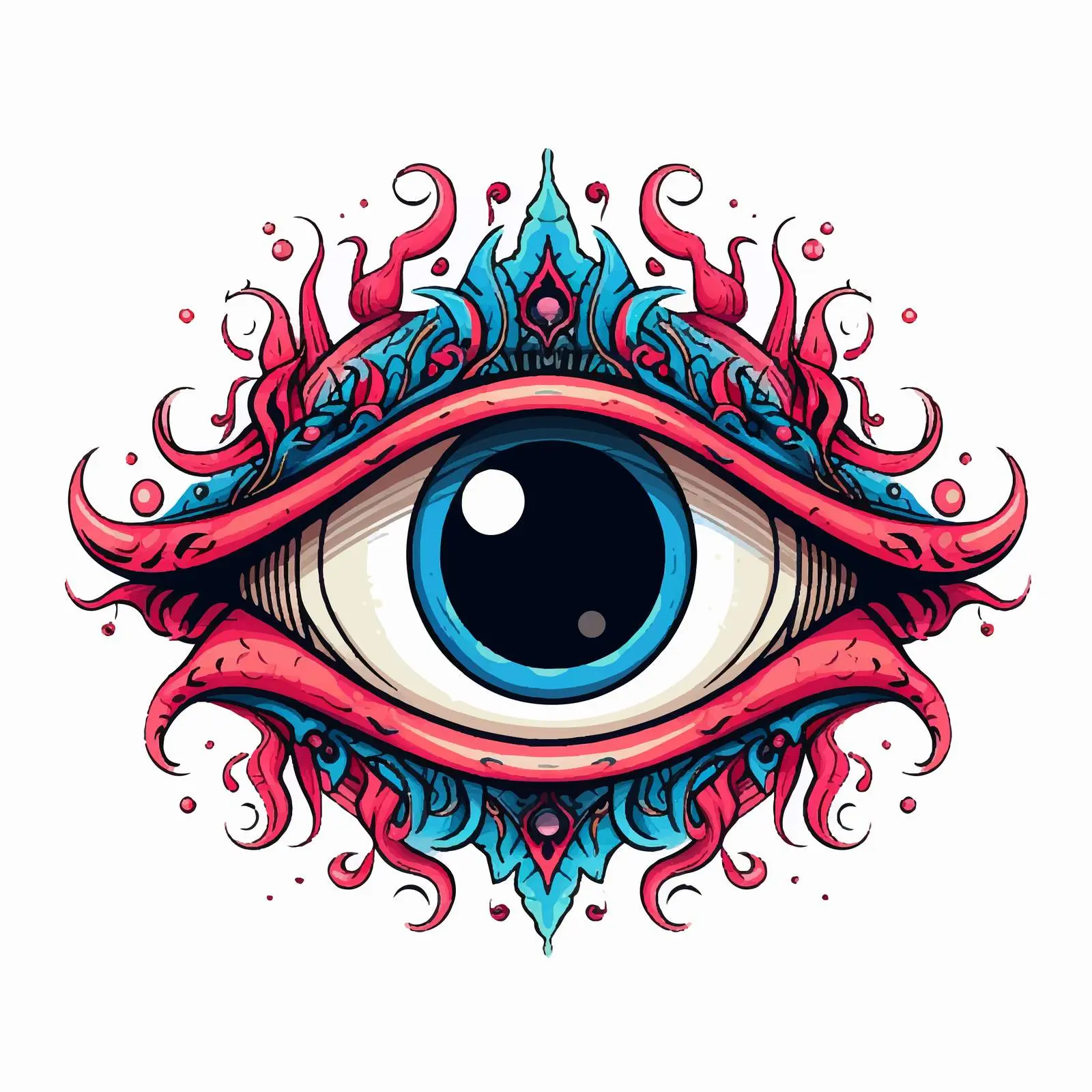 Evil Eye with Eyelashes - Sacred Symbol Vector – free evil image from Dotvec