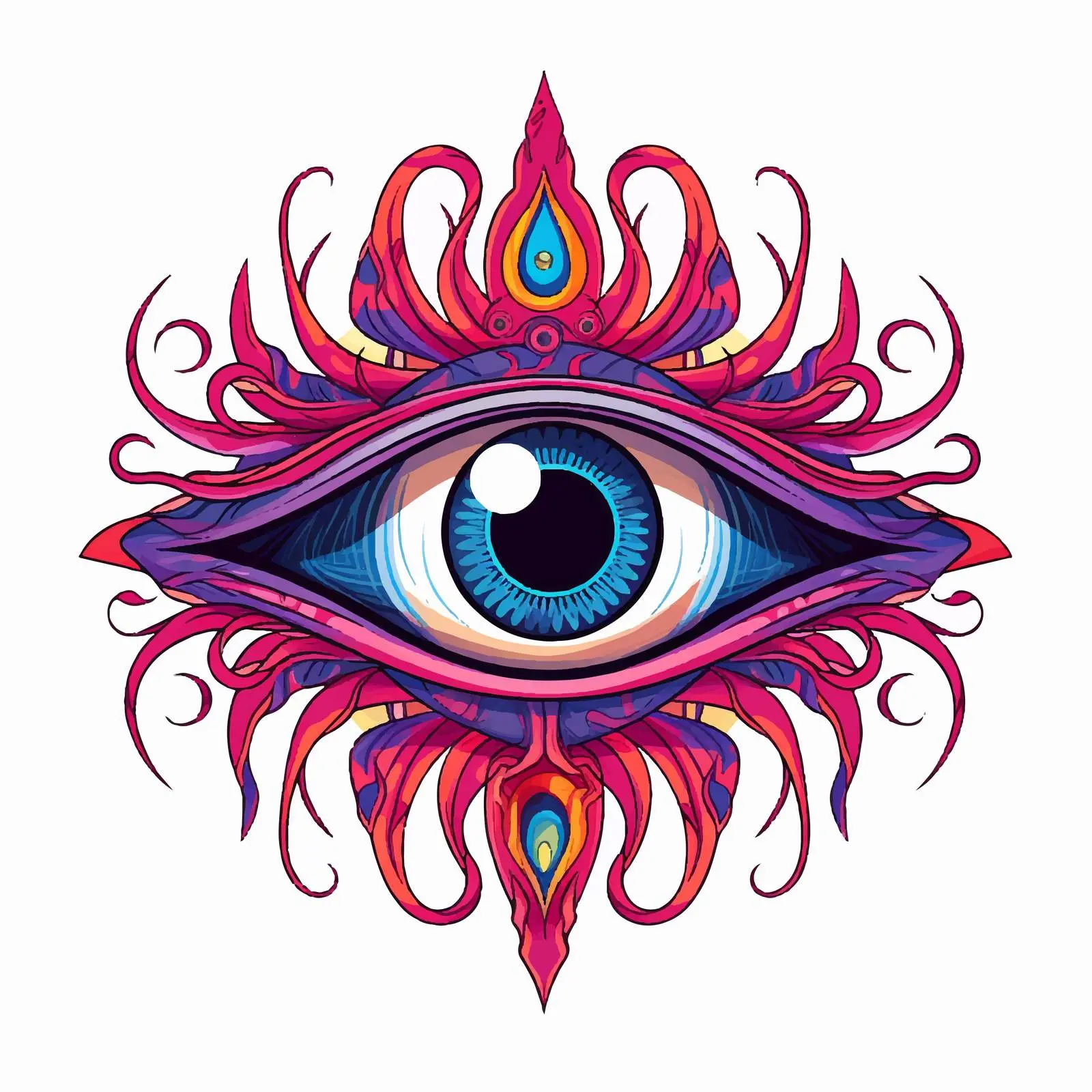 Evil Eye Vector Art with Eyelashes — free download from Dotvec