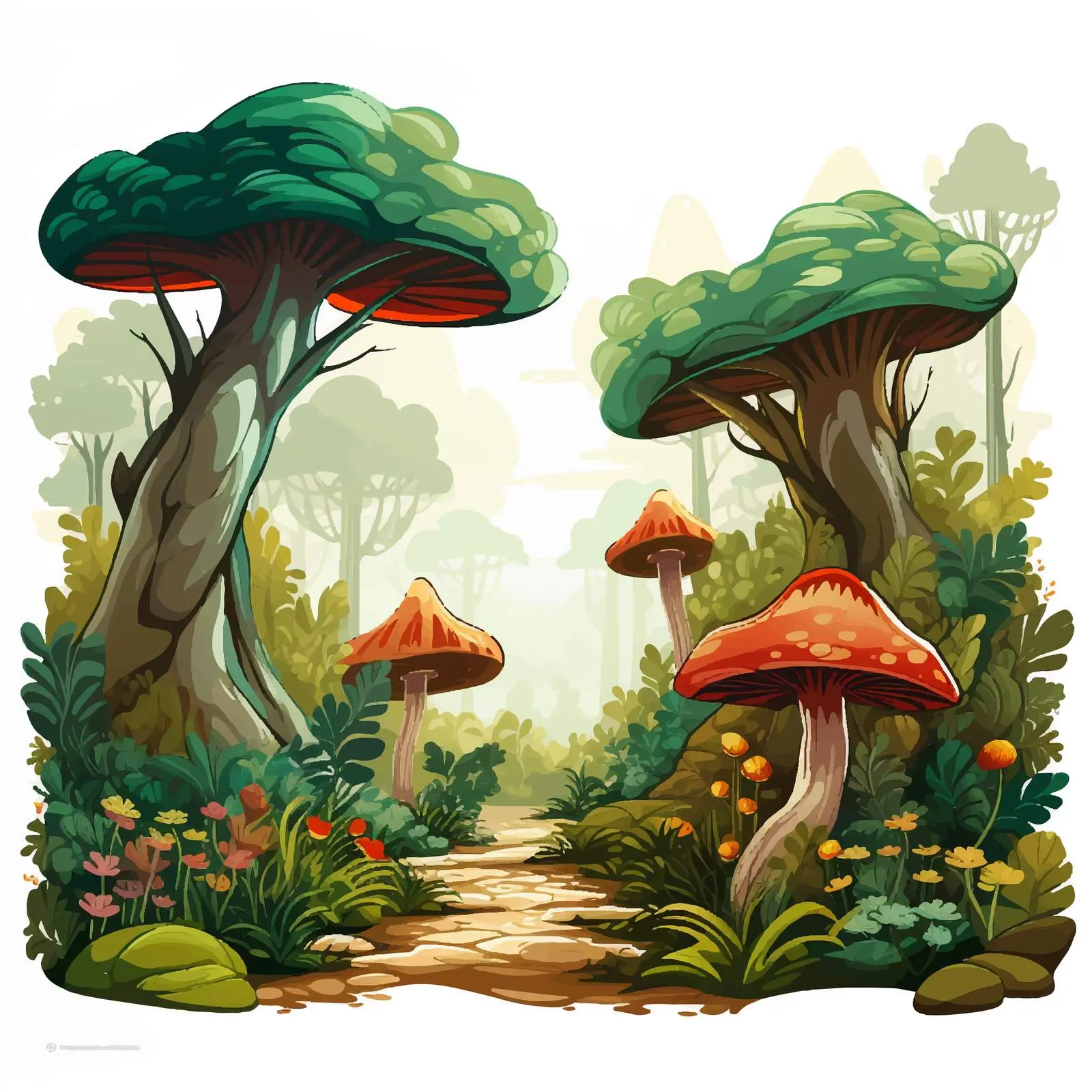 Cartoon Magic Forest Vector Cut File — free download from Dotvec