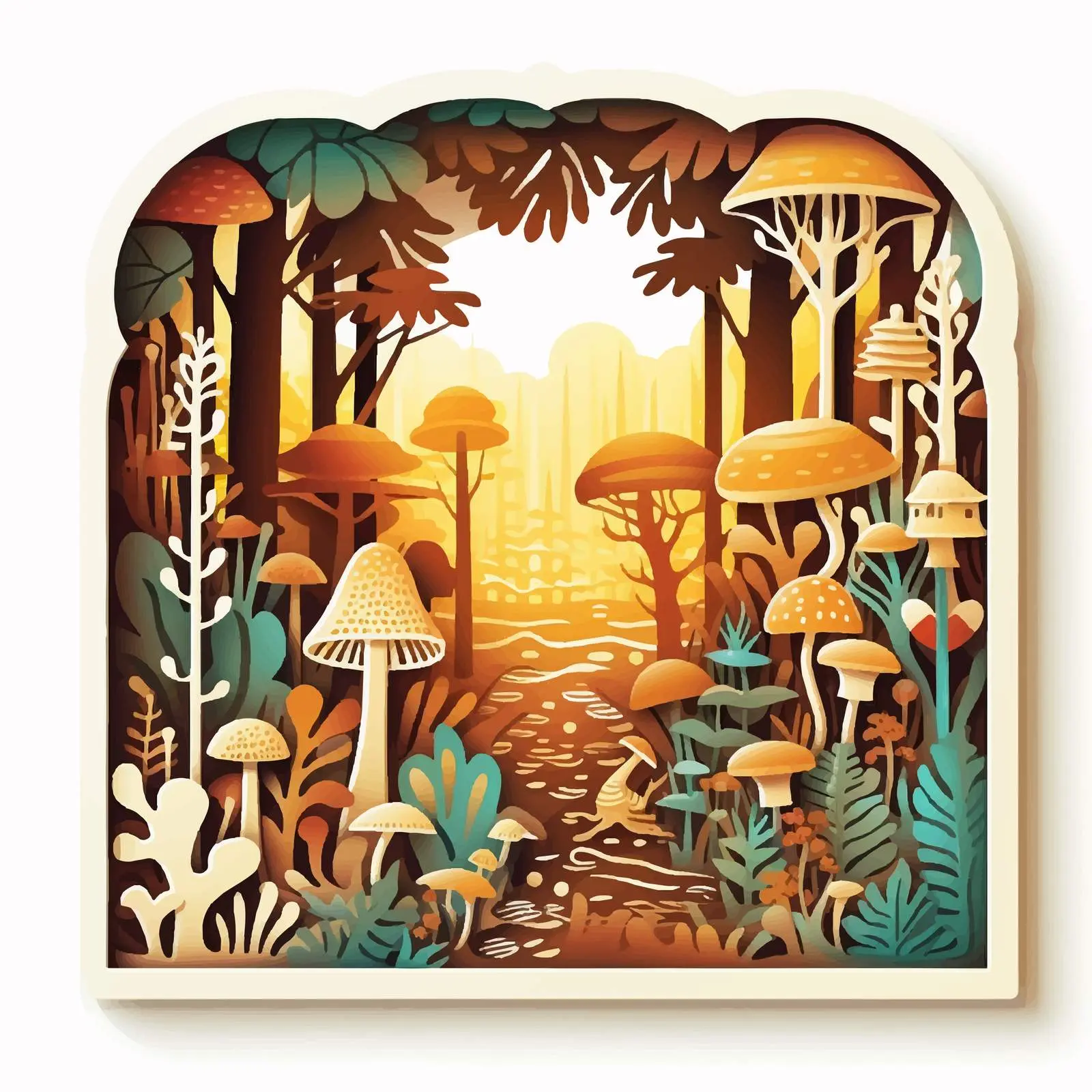 DIY Magic Forest Shadow Box in Four Layers — free download from Dotvec